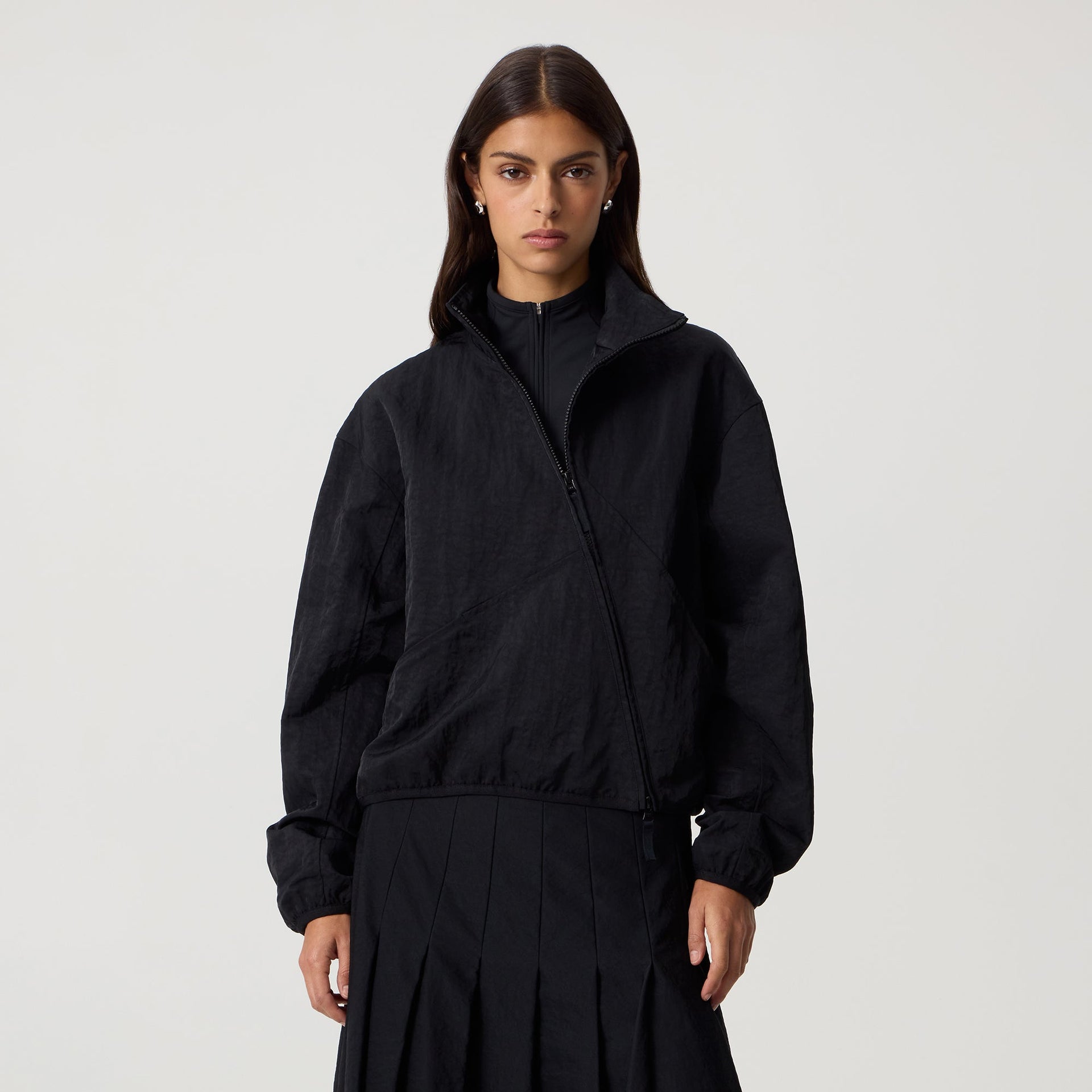 Kith Women Akari Nylon Asymmetrical Jacket - Black - PH
