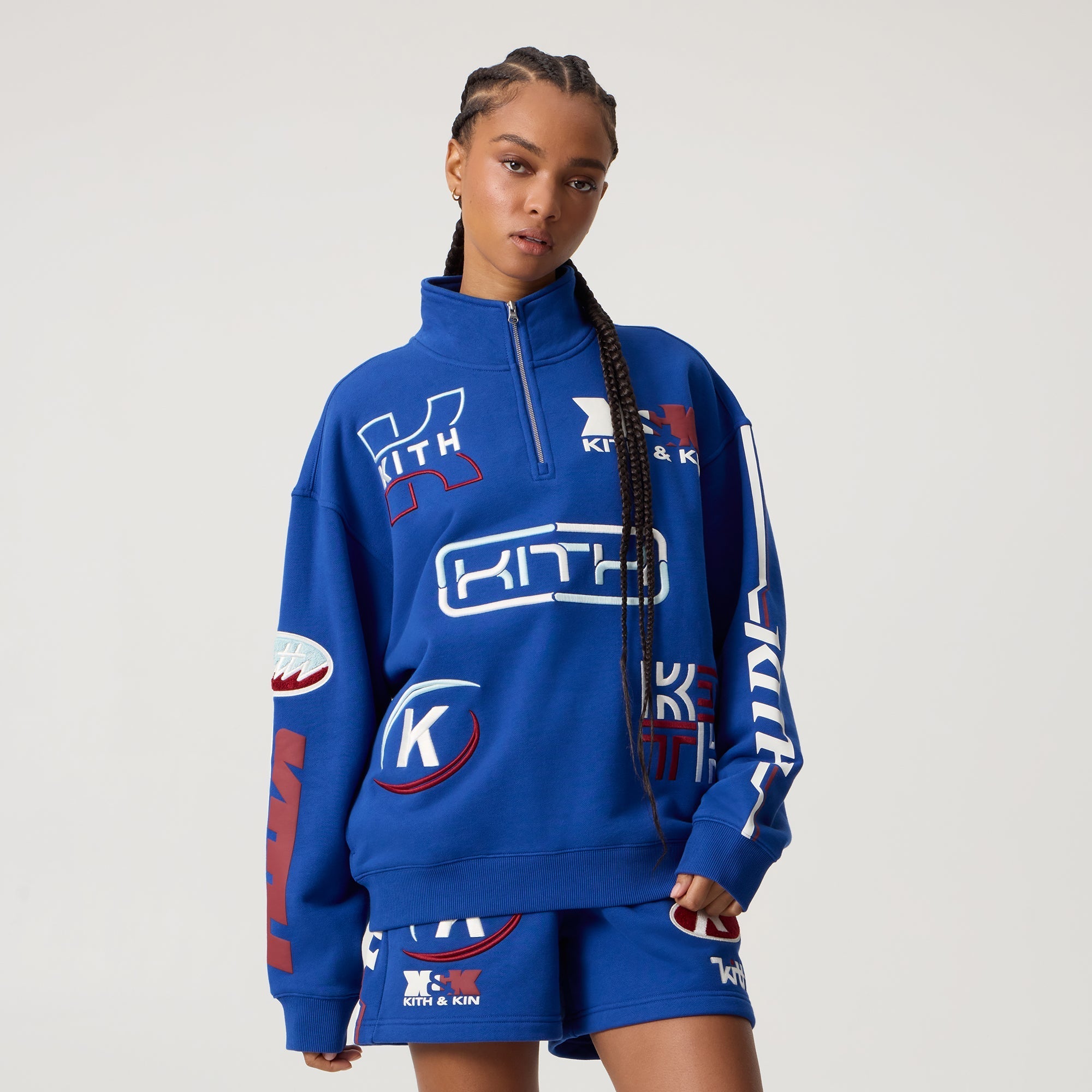 kith women トラック ジップス Kith Women Ina Chenille Track Zip - Tornado