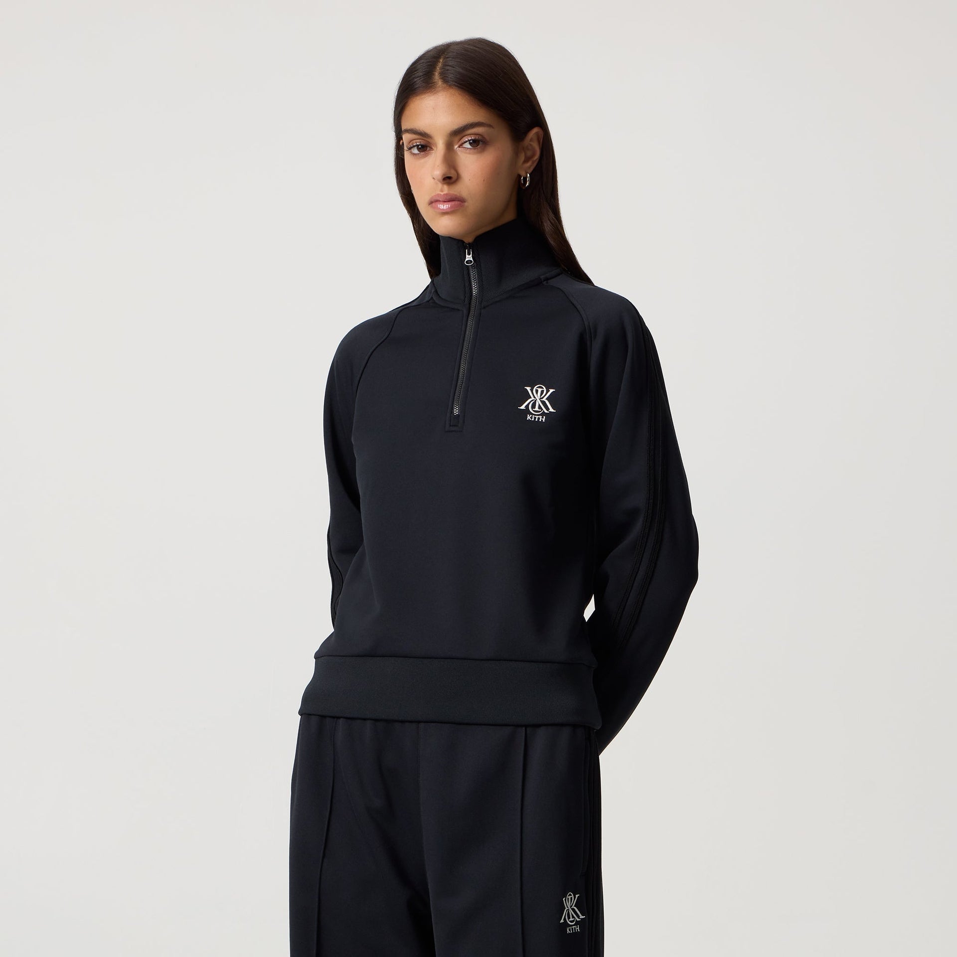 Kith Women Everly Tricot Track Quarter Zip - Black - PH