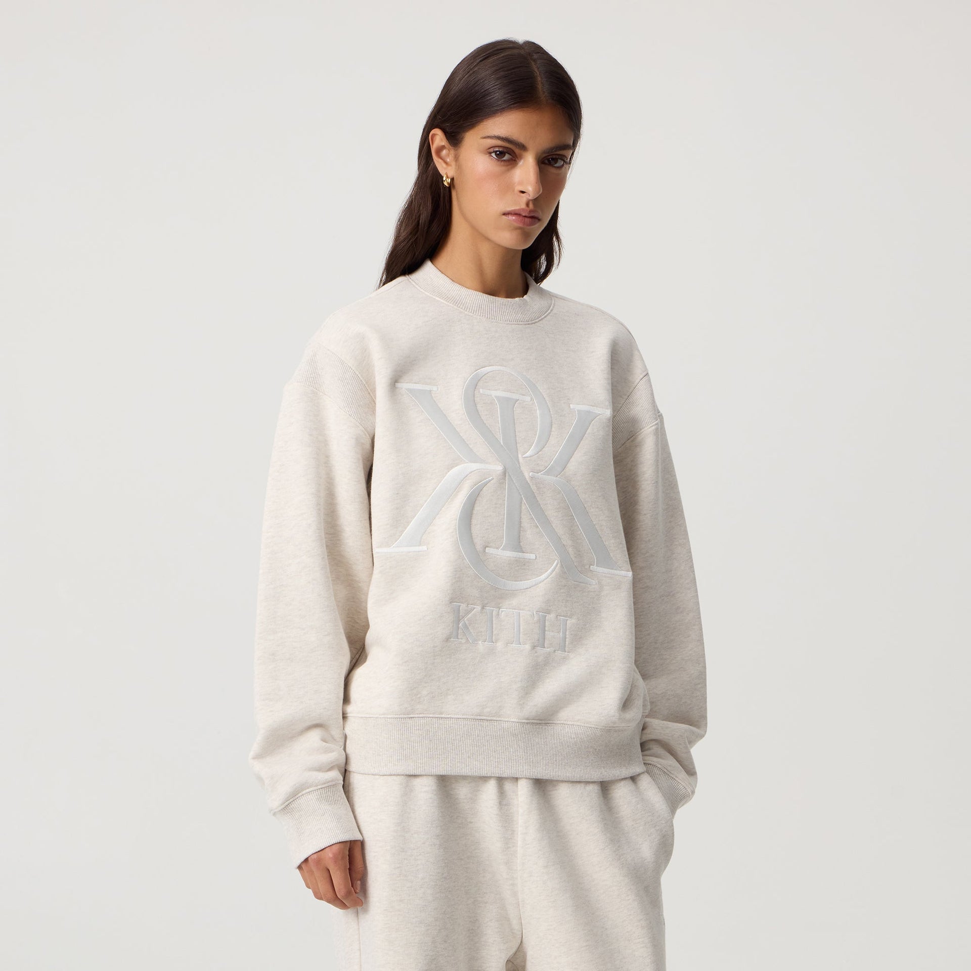 Kith Women Asher III Crest Crewneck - Sandy Heather - PH