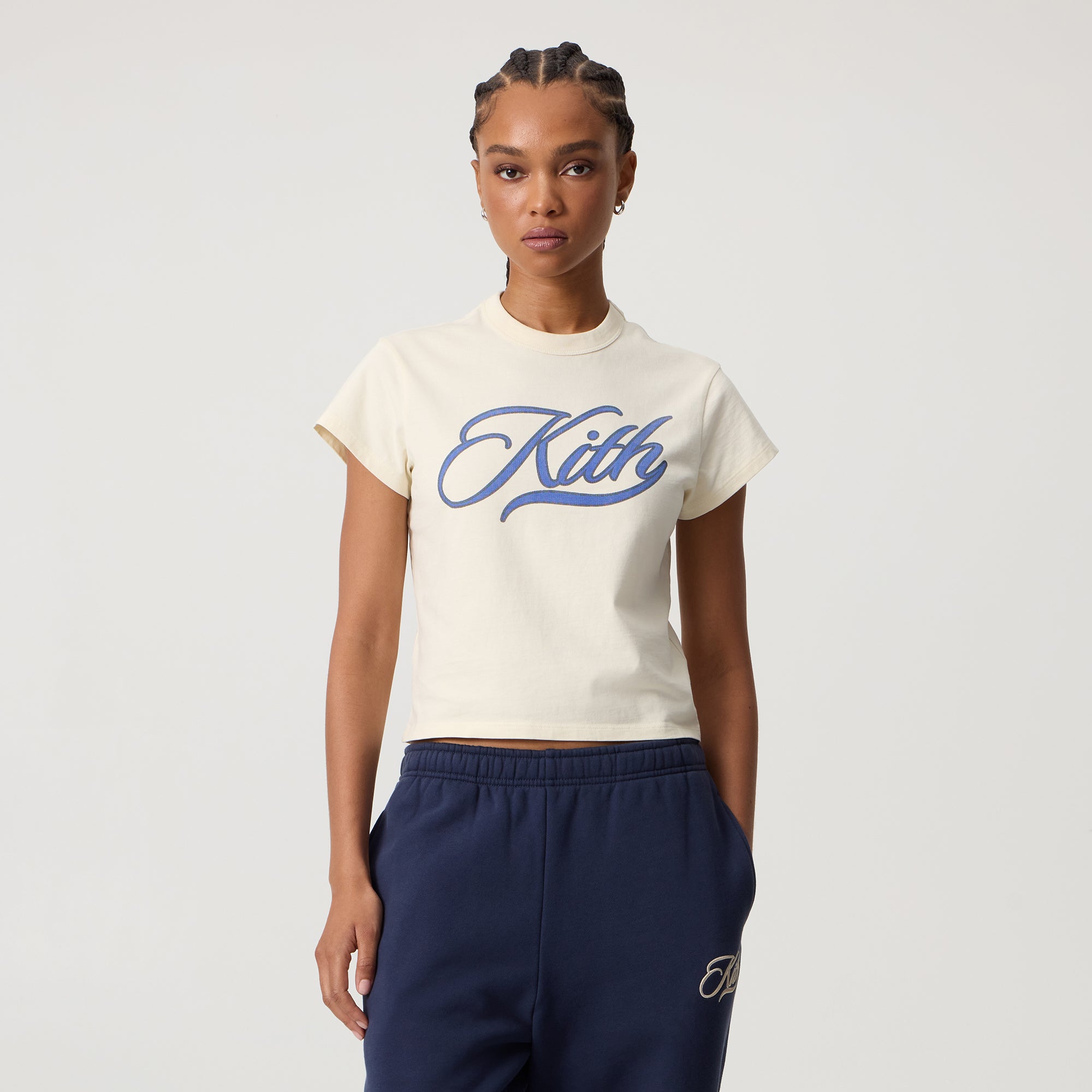 Kith Women Mulberry Vintage Varsity Tee - Sandrift