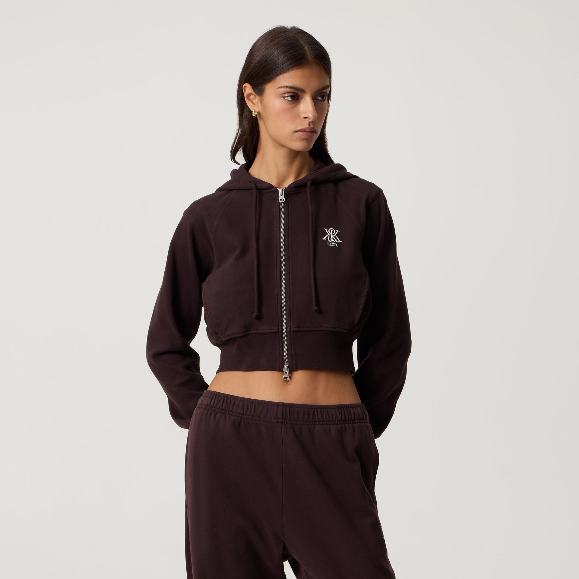 Kith Women Davin Cropped Hoodie - Incognito - PH