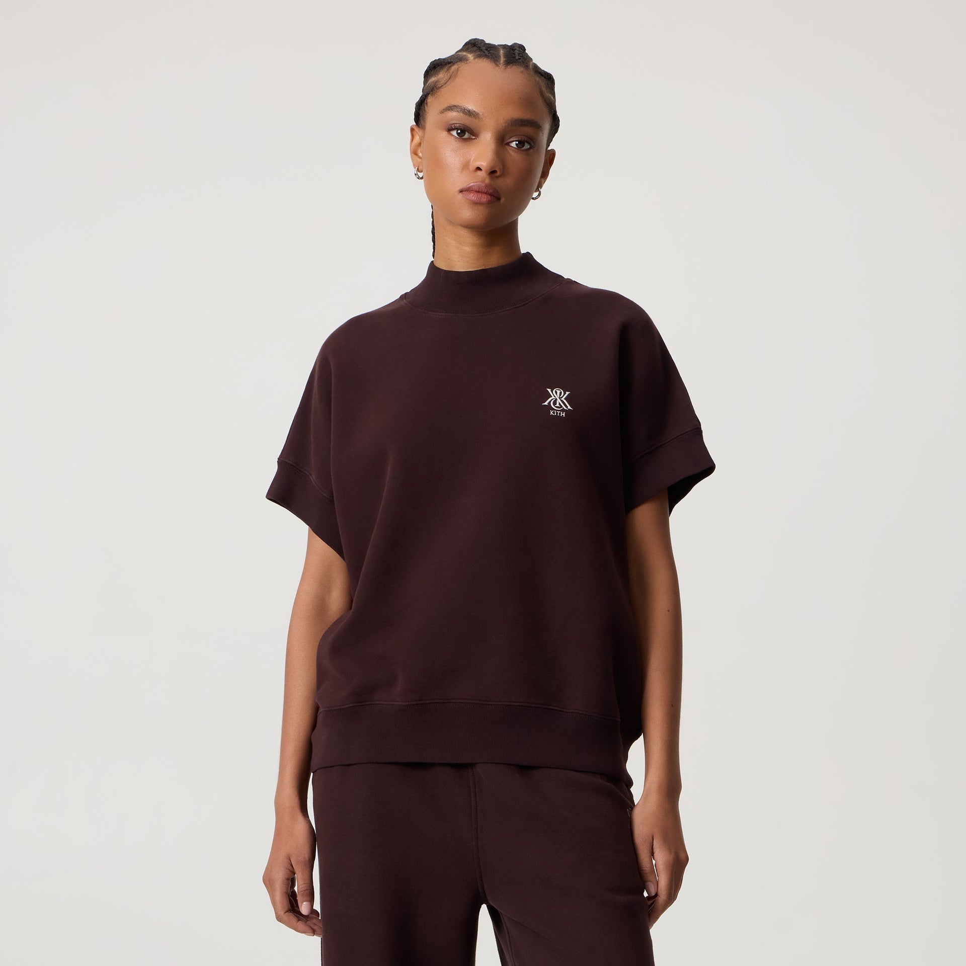 Kith Women Opal Dolman Mock Neck Short Sleeve - Incognito - PH