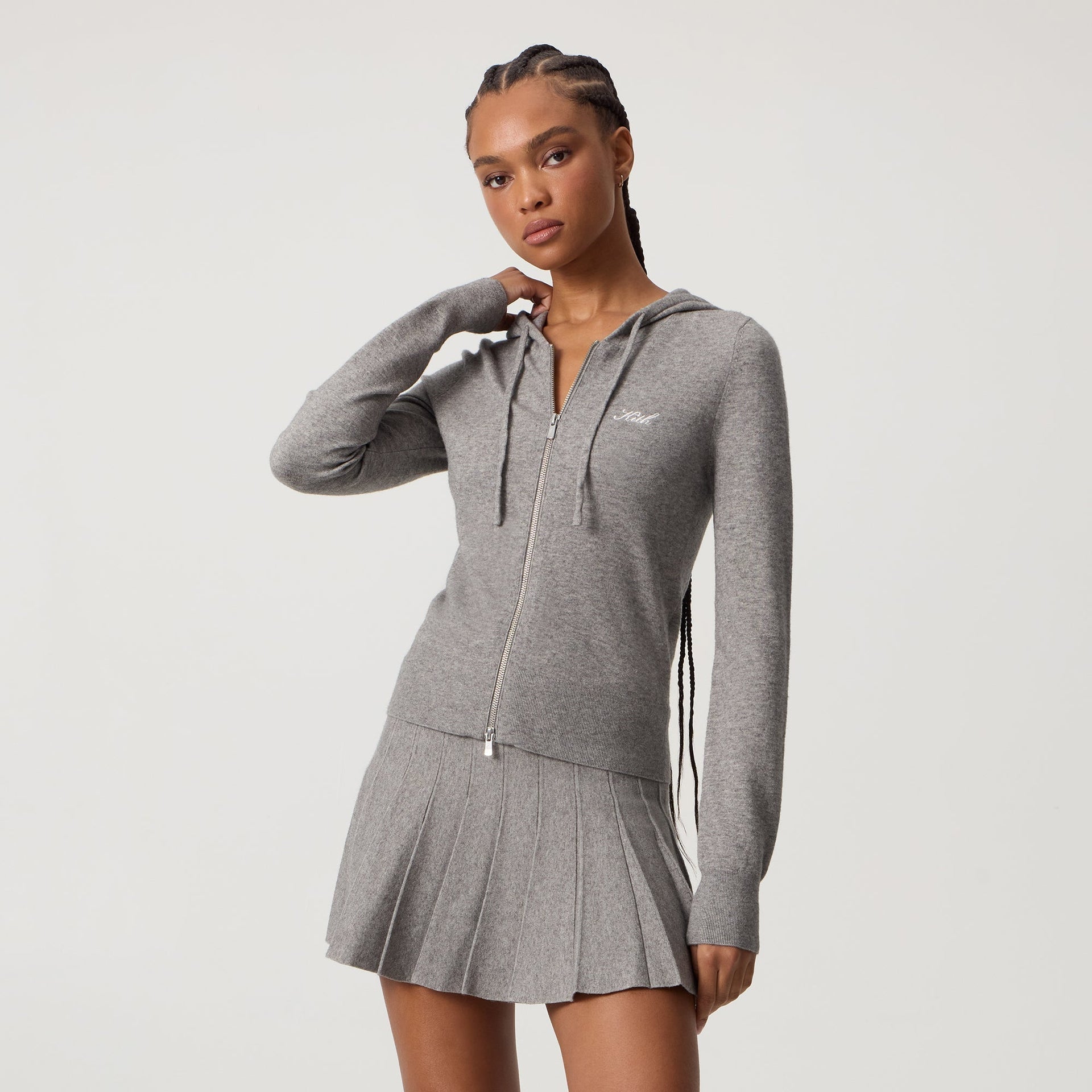 Kith Women Faryn Hooded Zip Sweater - Graphite - PH