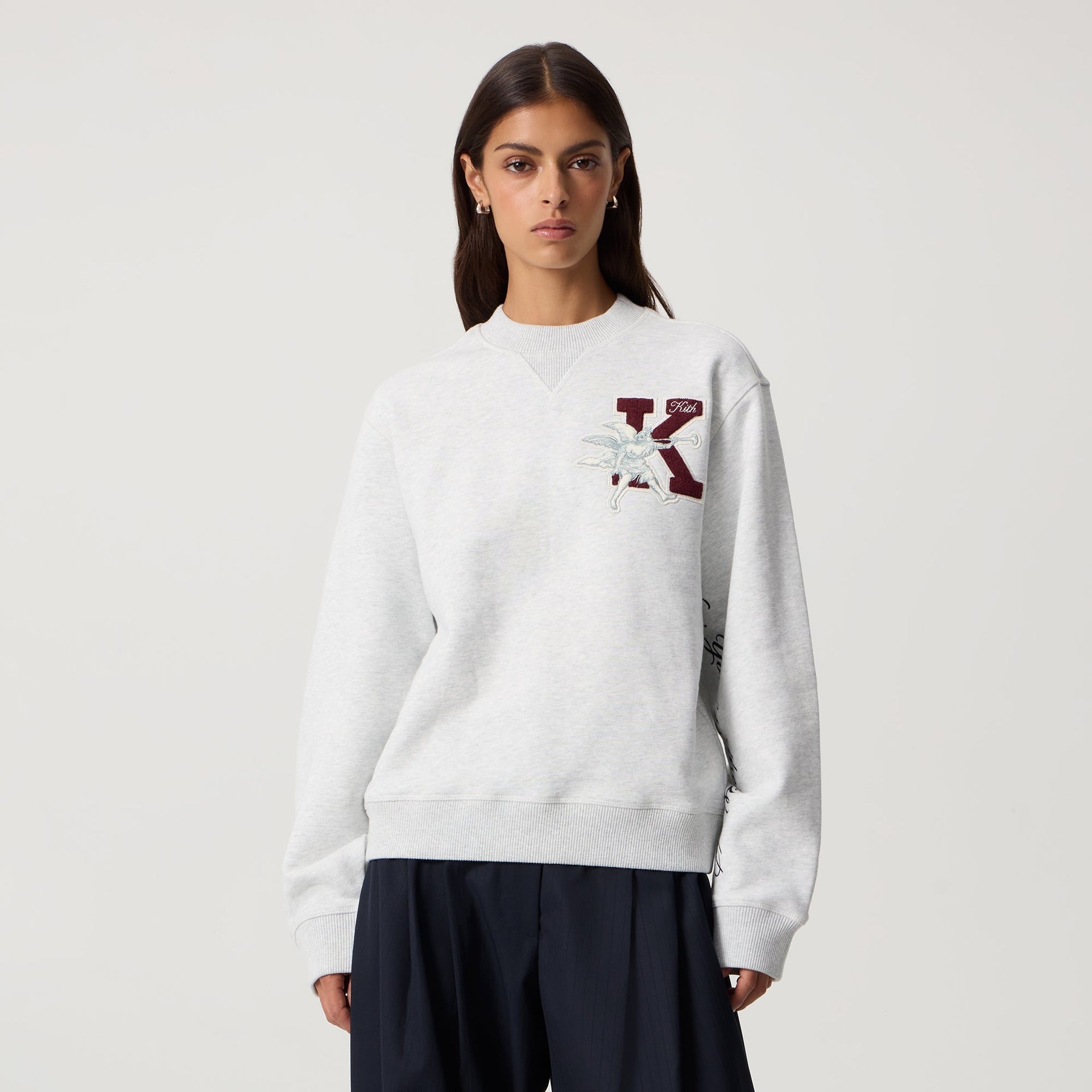 Kith Women Ashwin NY to the World Crewneck - Light Heather Grey - PH