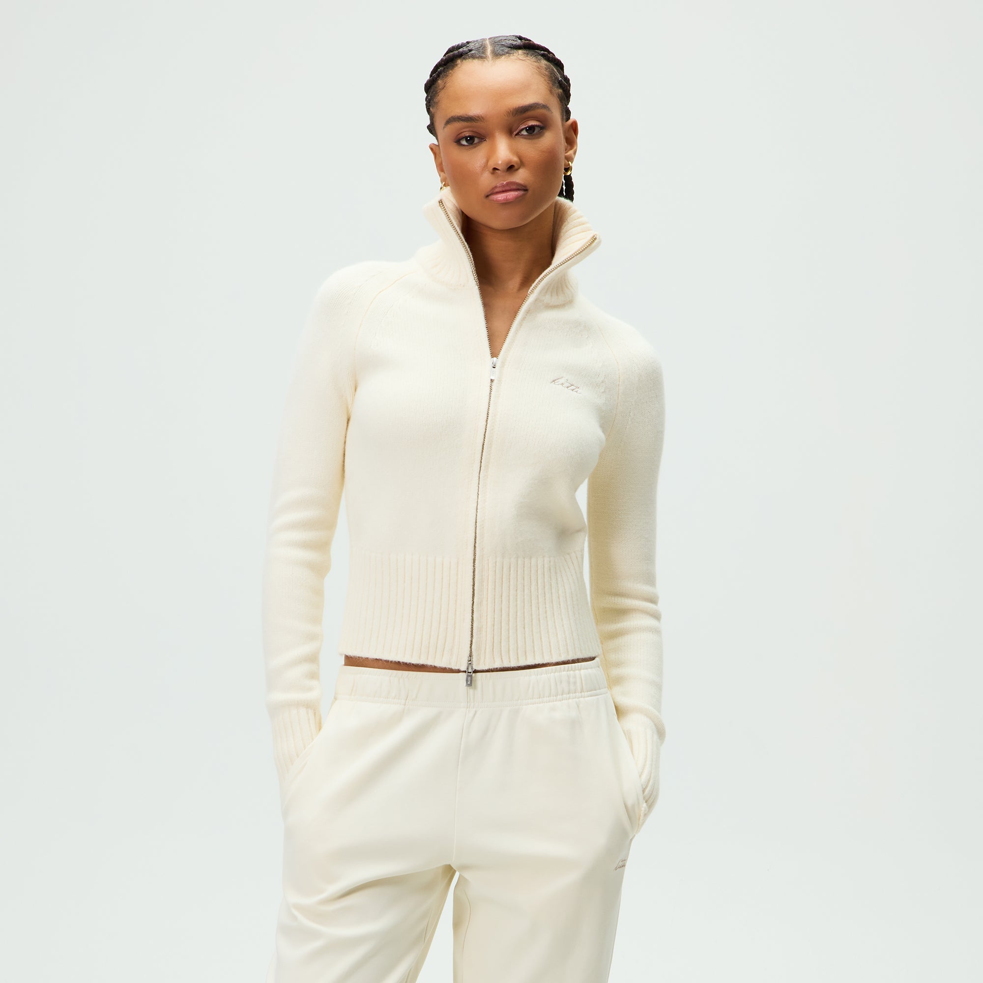 KITH NYC キスニューヨークシティ 26SS Women Ina II Sweater Track Zip ウィメンズ イナII セーター トラックジップ 26080061000310 XS Sandrift セーター ニット トップス【中古】【KITH NYC】 Kith Women Ina II Sweater Track Zip - Sandrift