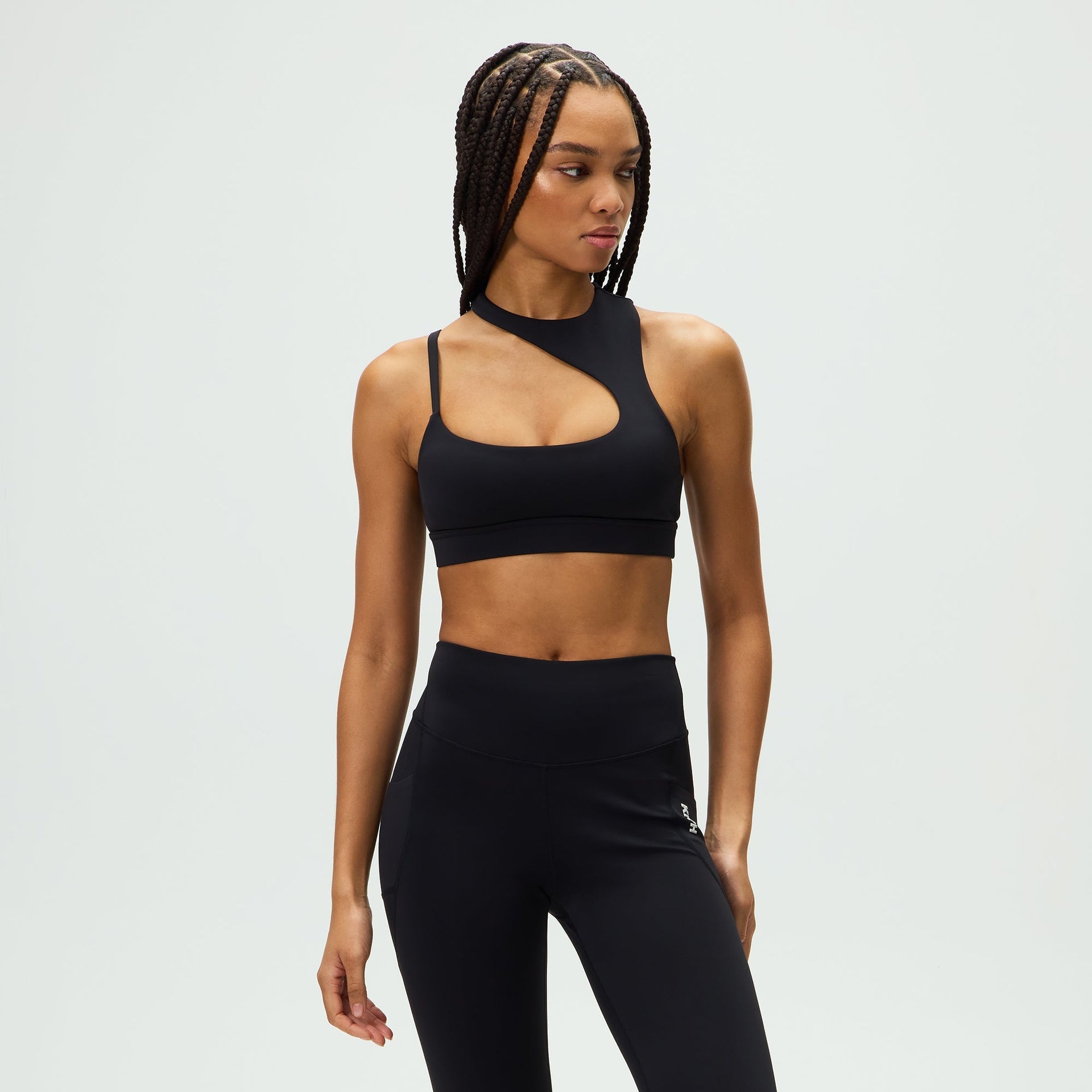 Kith Women Enhance Asymmetrical Racerback Bra - Black