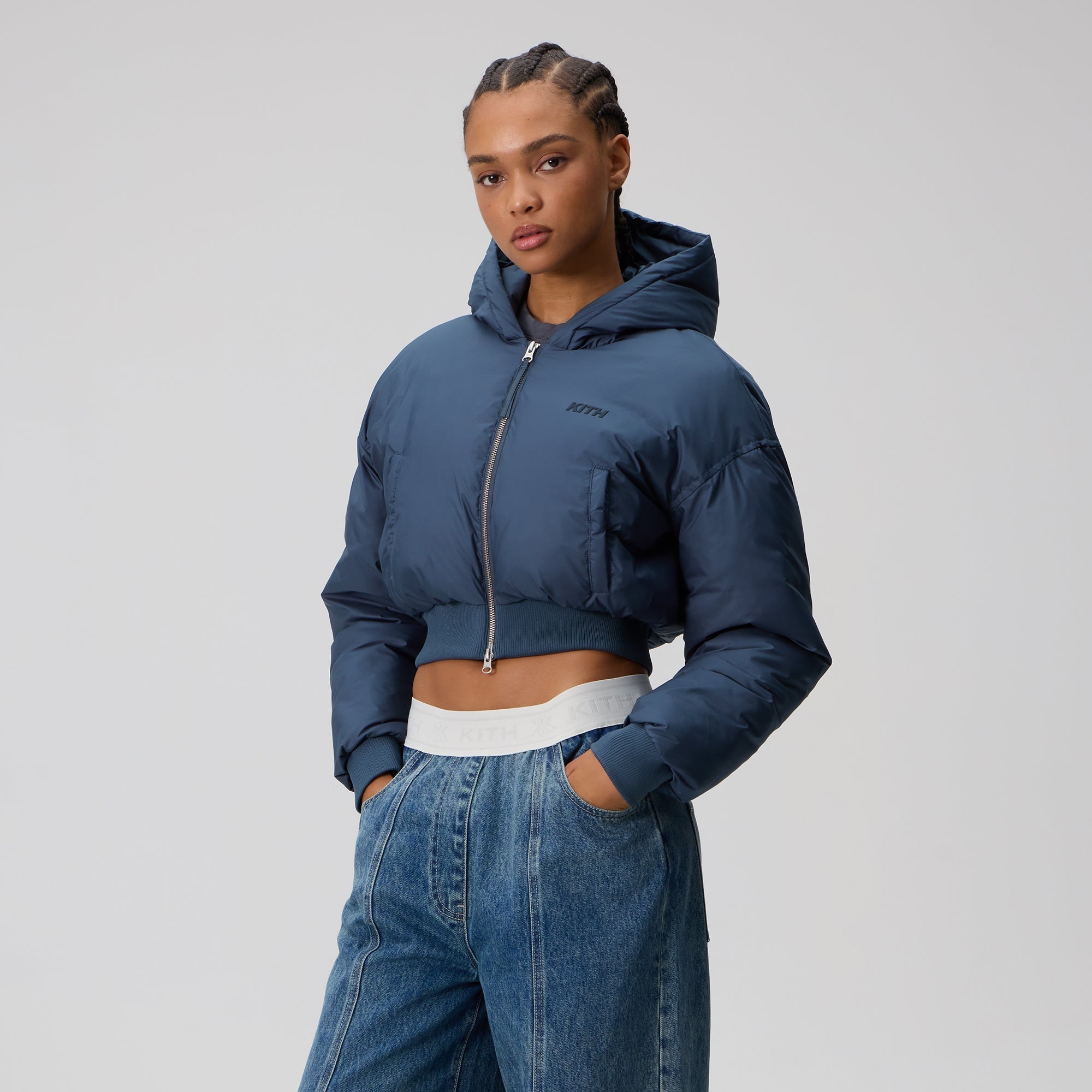 Kith Women Davin Cropped Track Zip - Ink