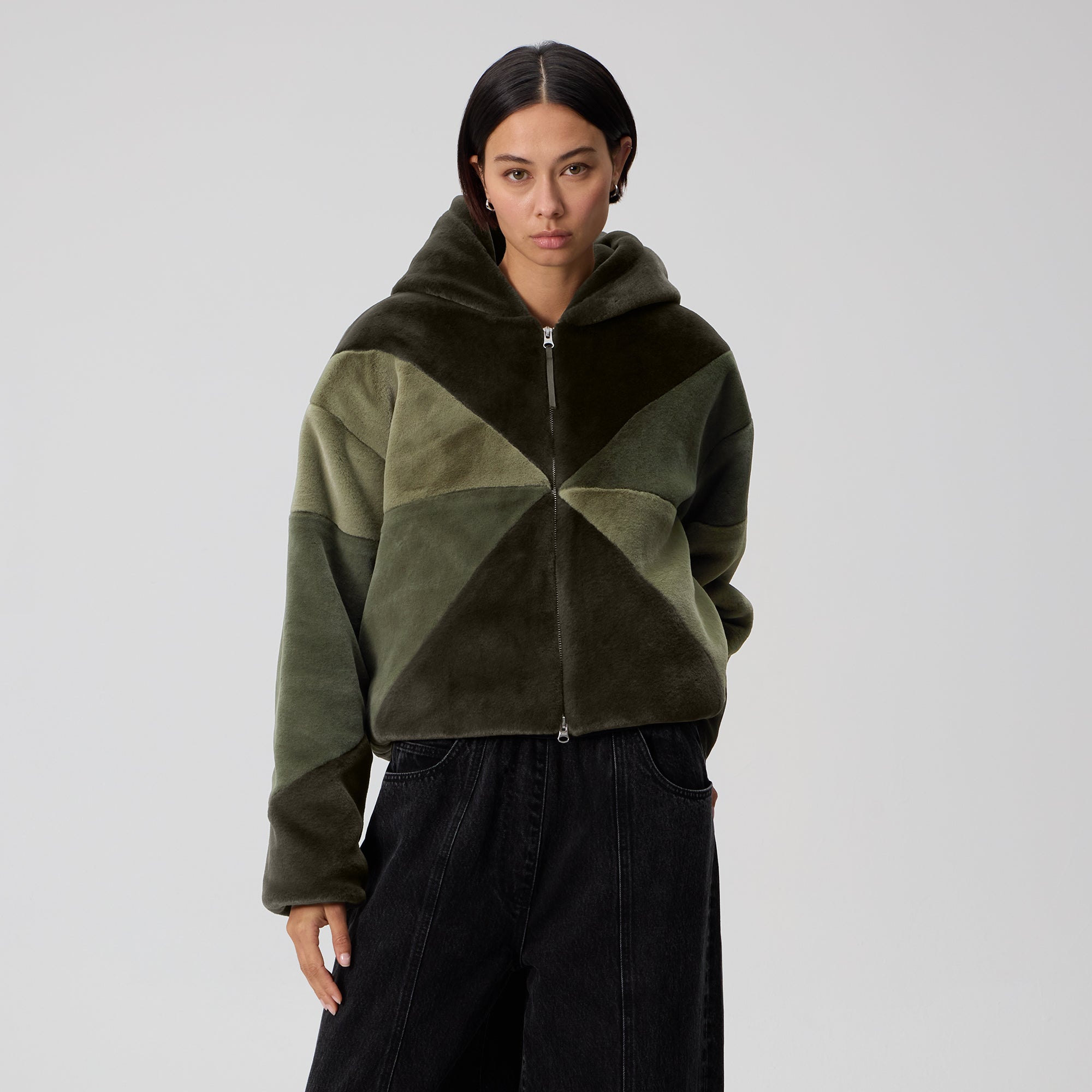 Kith Women Toshi III Faux Fur Pinwheel Bomber Jacket - Monarch