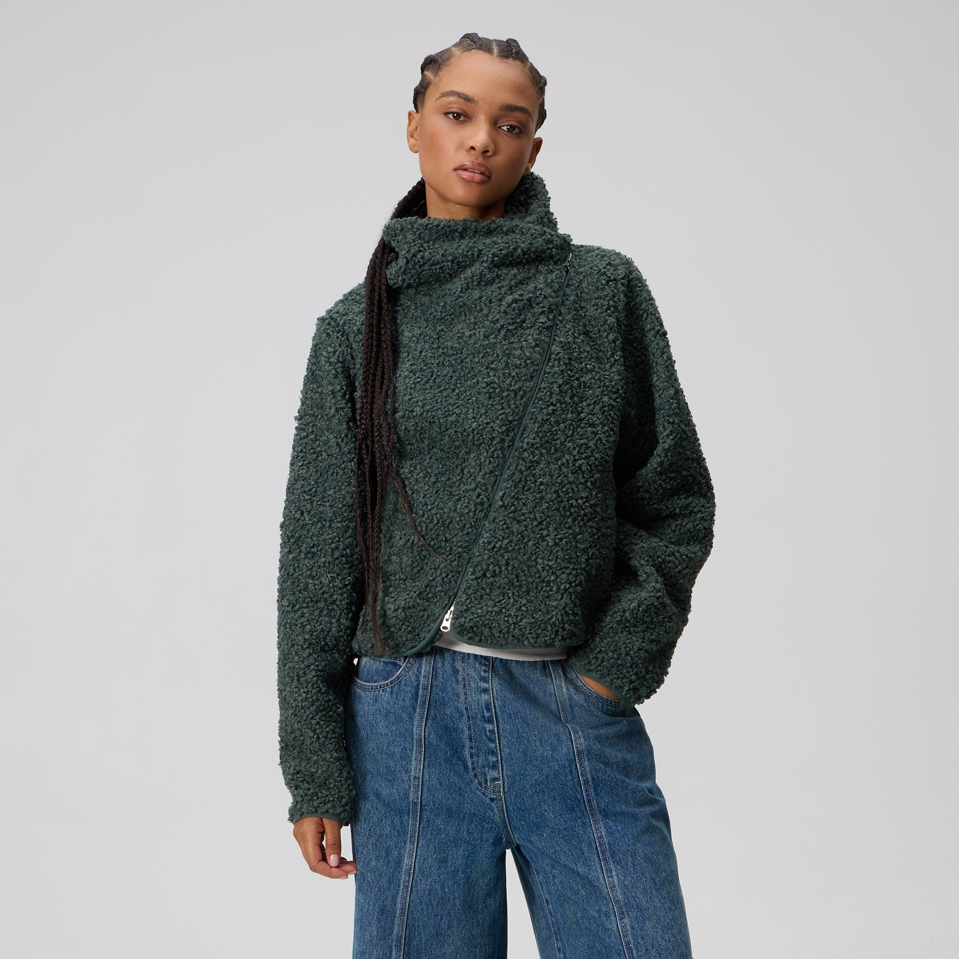 Kith Women Helia Sherpa Asymmetrical Jacket - Machine - PH