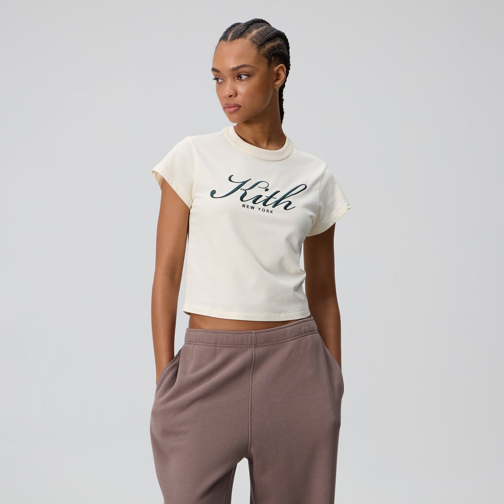 Kith Women Mulberry Script Vintage New York Tee - Sandrift