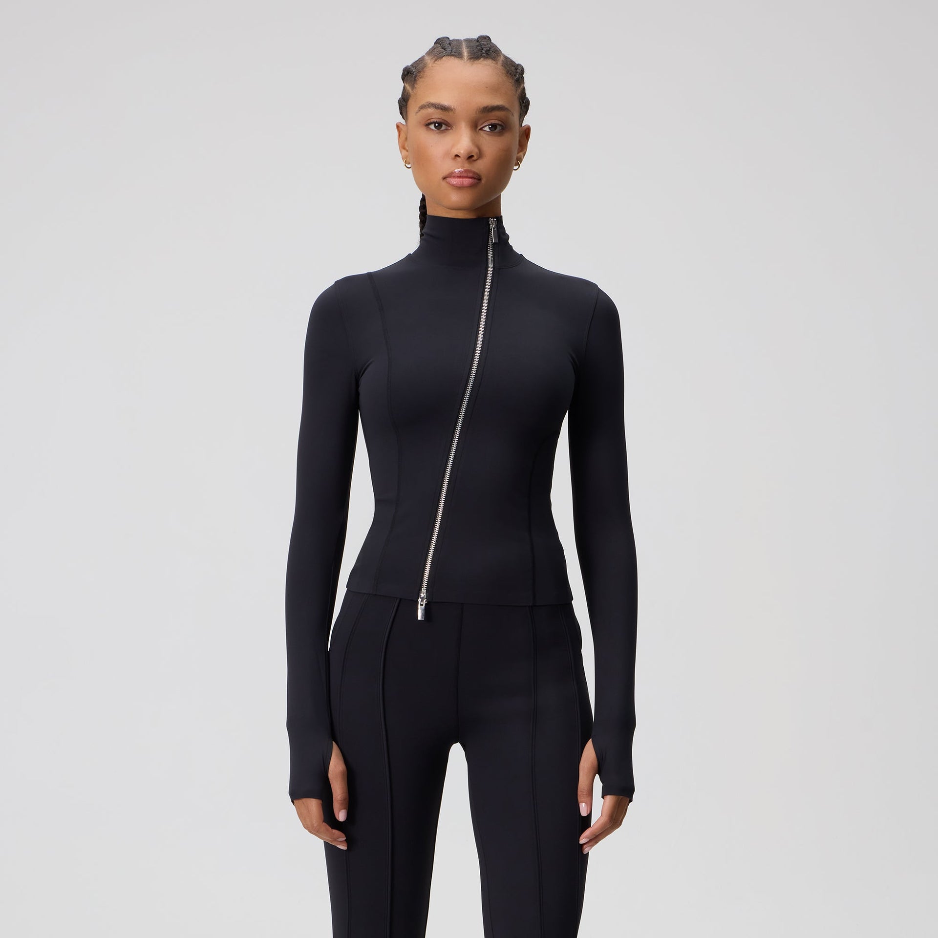Kith Women Anika Asymmterical Zip Long Sleeve - Black - PH
