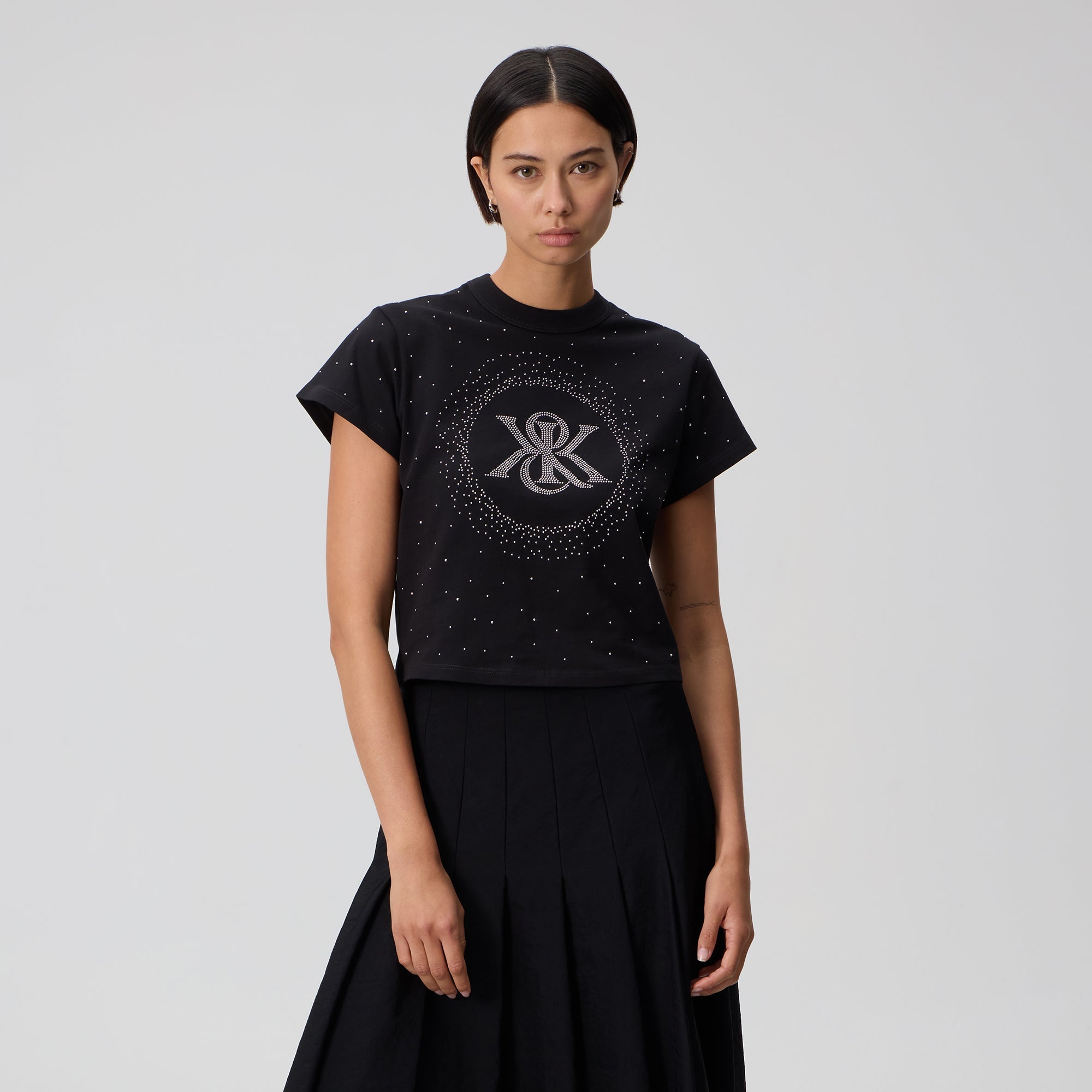 kith women mulberry vintage スタッズ　Tシャツ Kith Women Mulberry Vintage Studded Crest Tee - Black