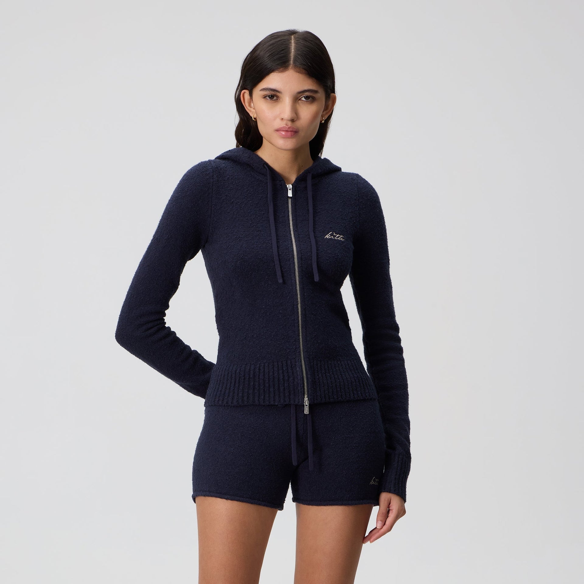 Kith Women Faryn Hooded Zip Sweater - Nocturnal - PH