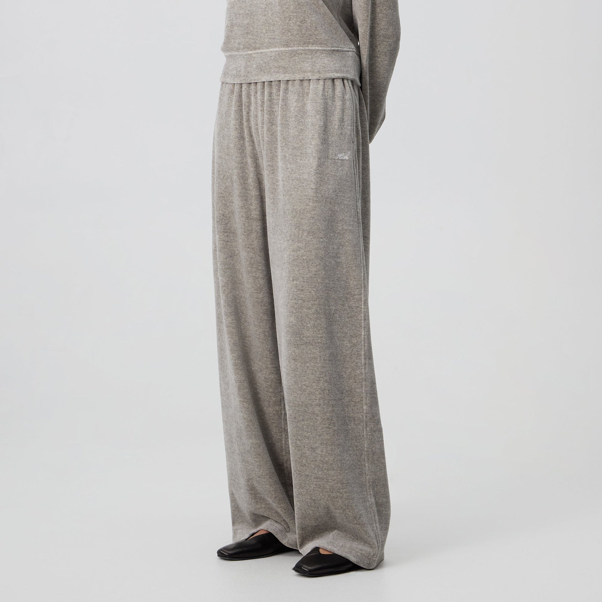 Kith Women Ava II Velour Pant - Light Heather Grey - PH