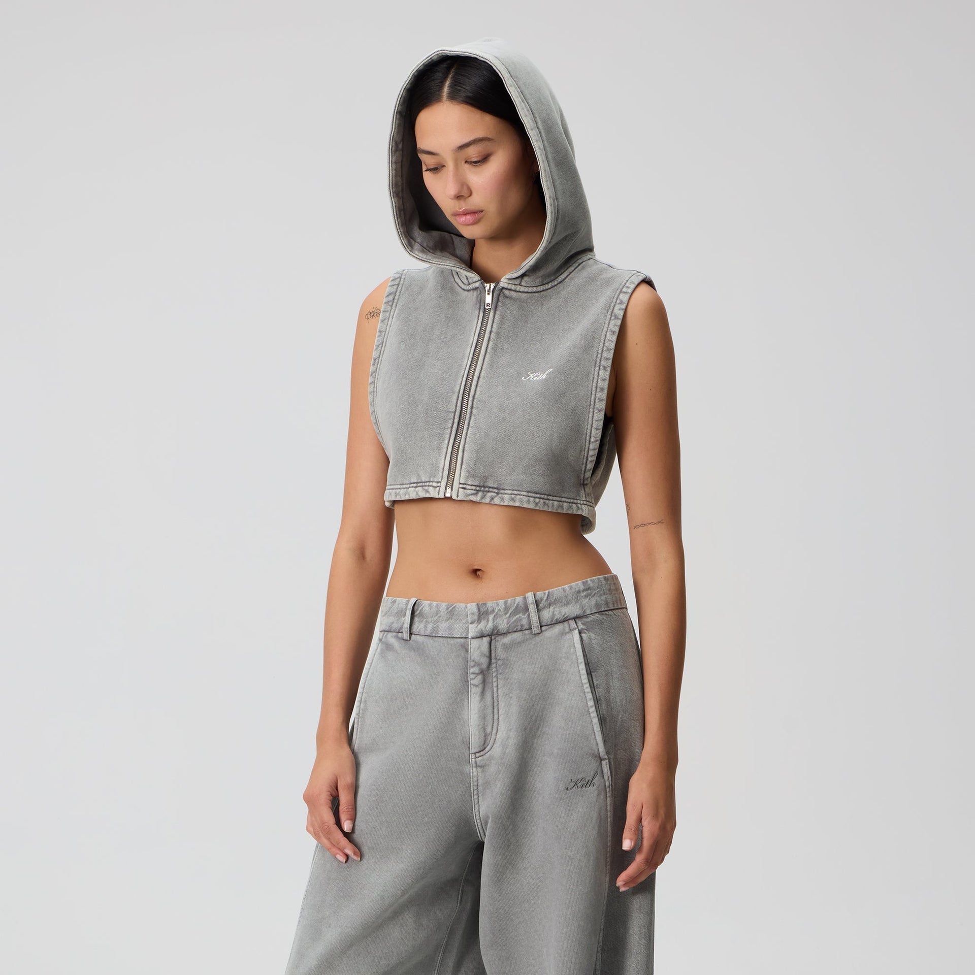 Kith Women Tanner Washed Hooded Dickey - Statue - PH