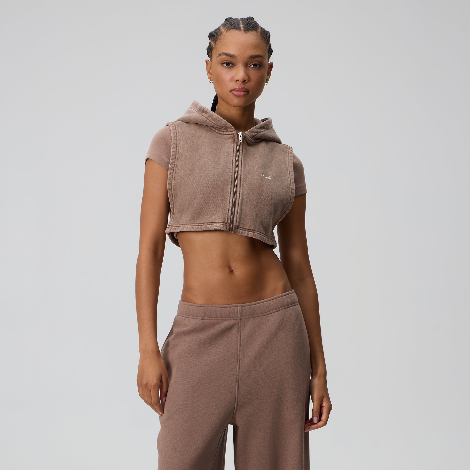 Kith Women Tanner Washed Hooded Dickey - Timber