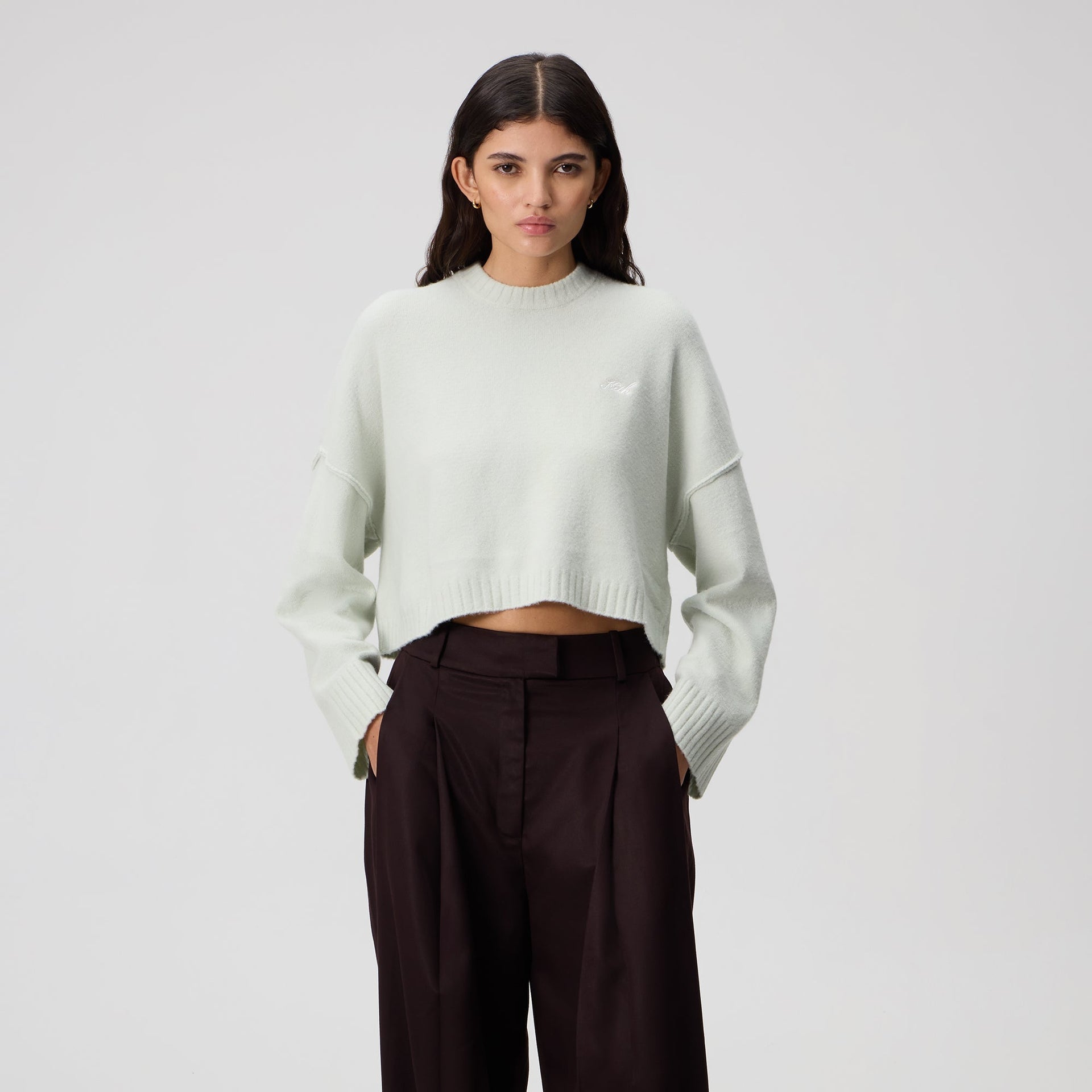 Kith Women Freja Cropped Sweater - Powder - PH