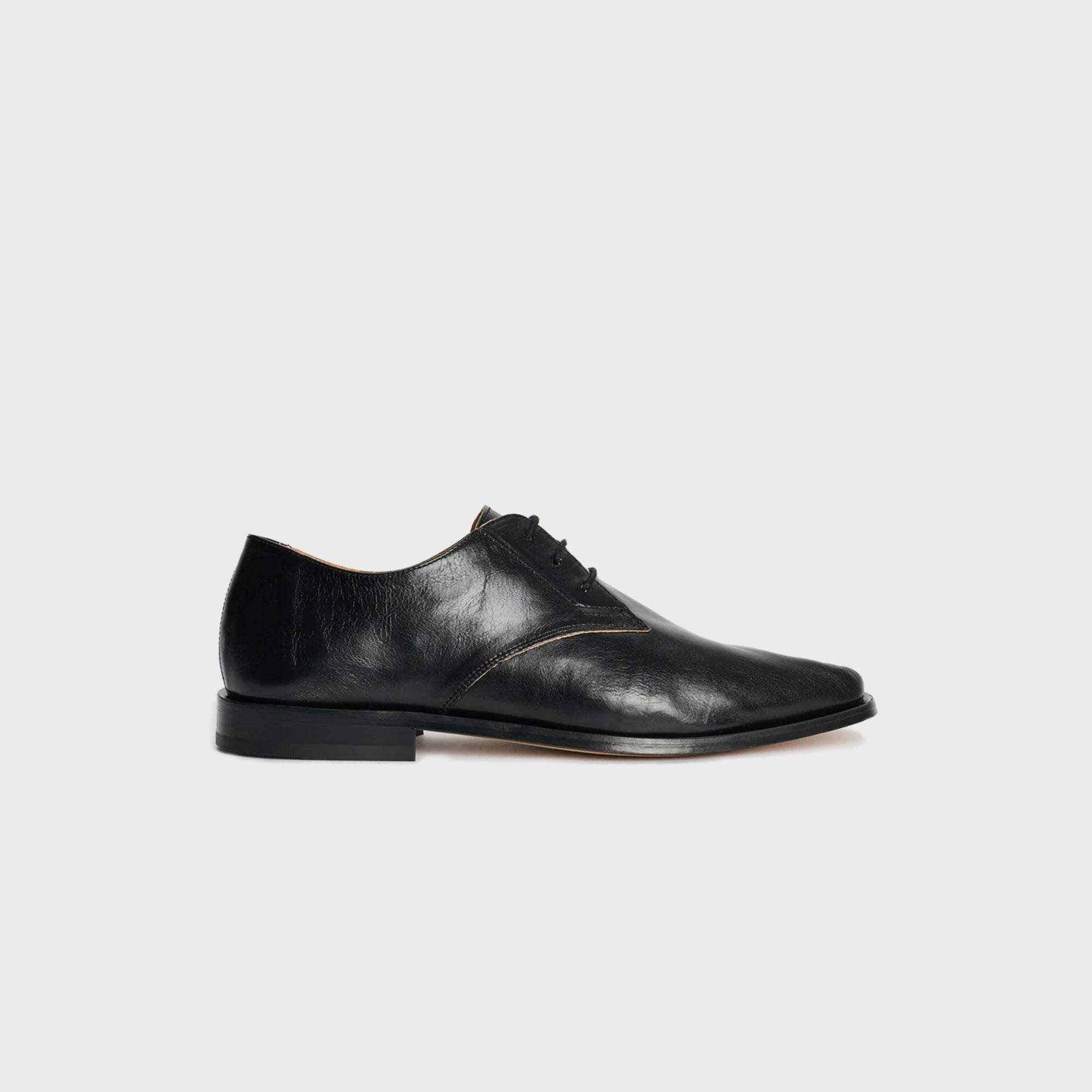 Our Legacy Collapsing Consultant Derby - True Dye Black Leather – Kith