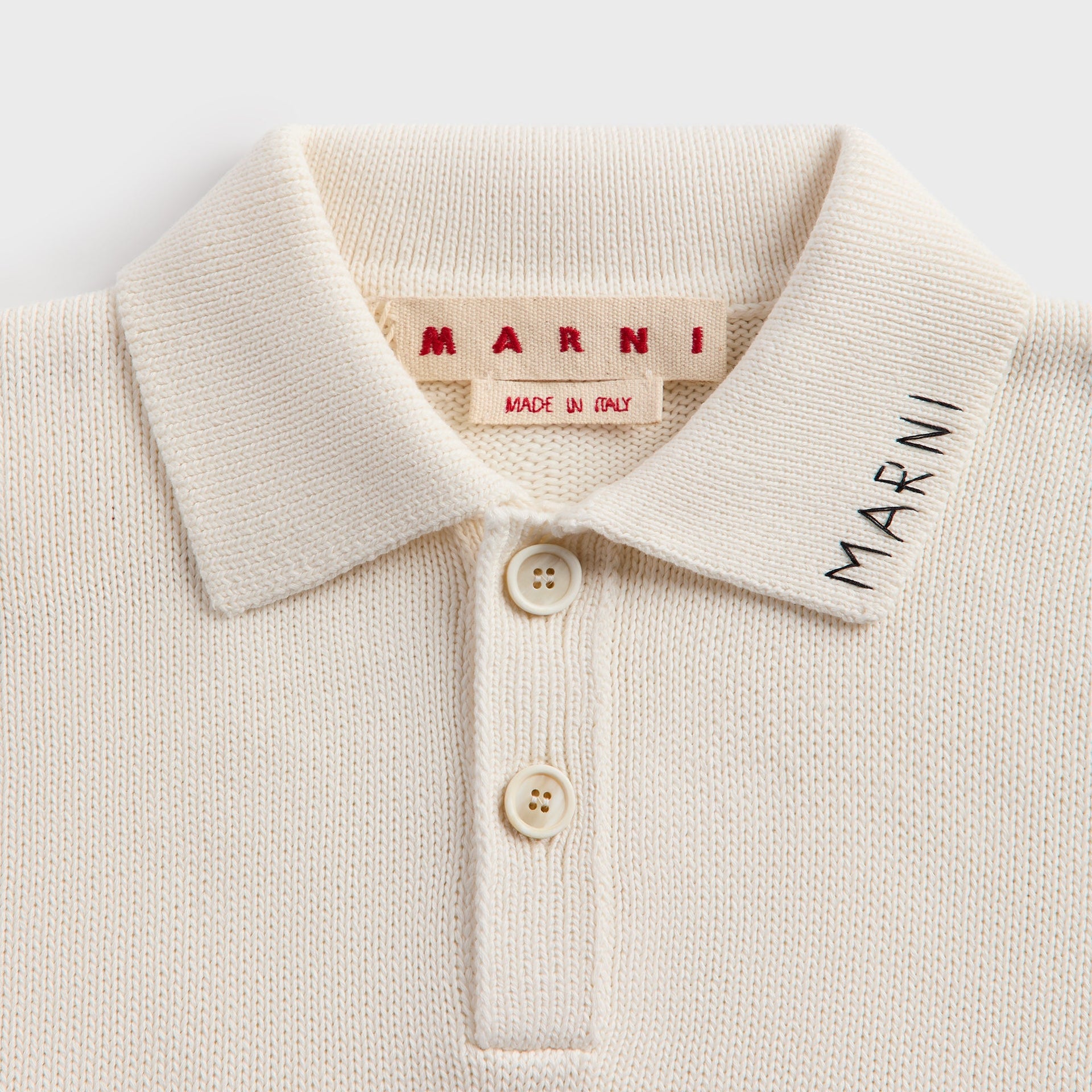 Marni Short Sleeve Polo Shirt in Lily White