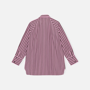 Ganni Stripe Cotton Oversize Shirt - Bonbon