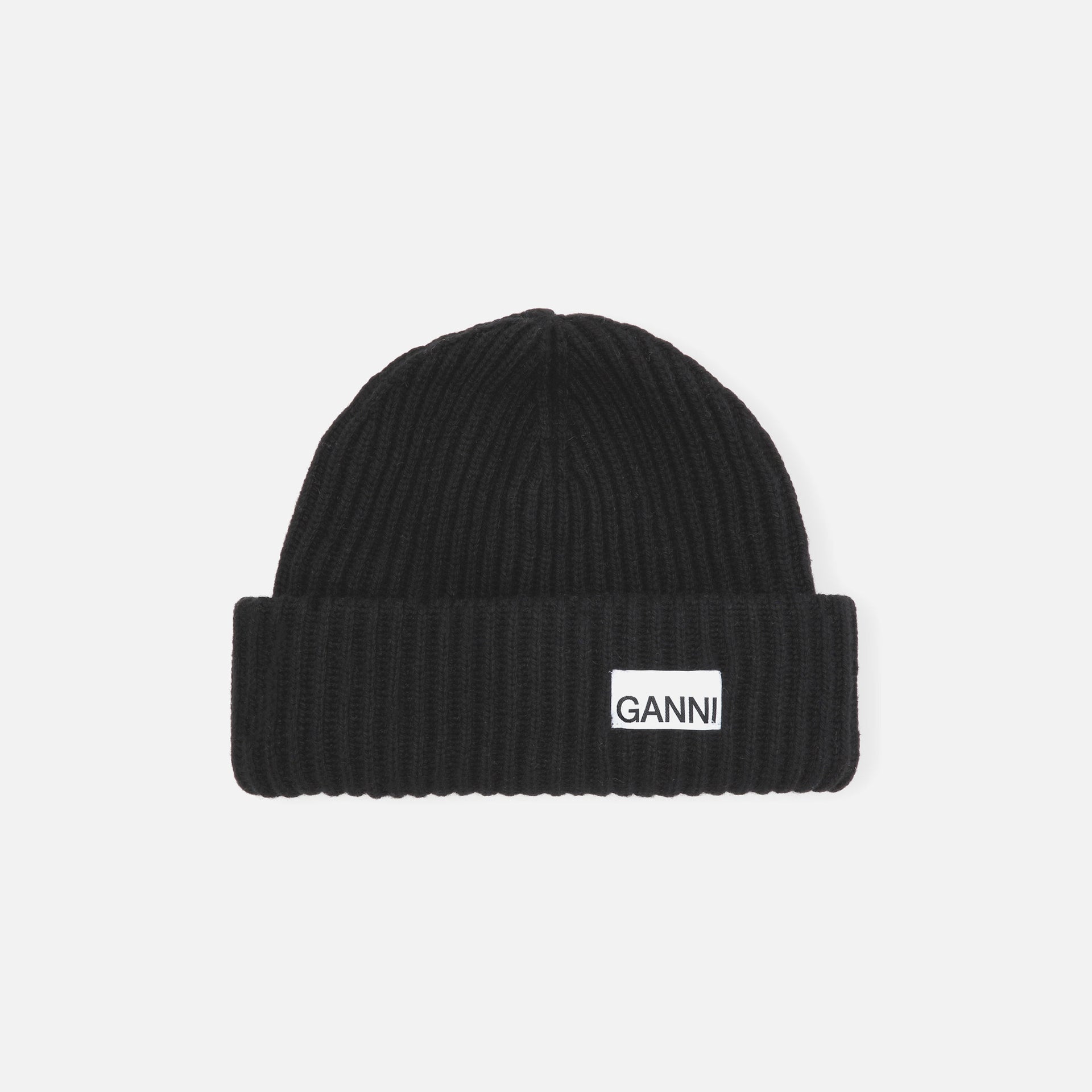 Ganni Structured Rib Beanie - Black