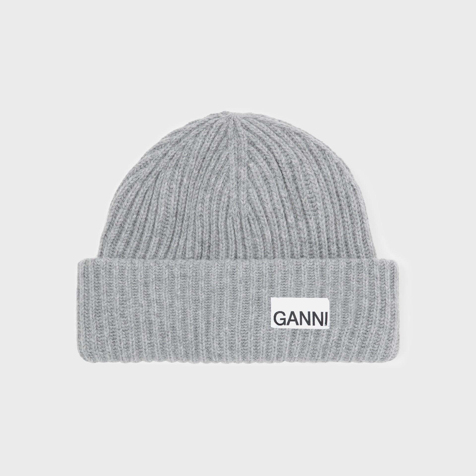 Ganni Structured Rib Beanie - Paloma Melange