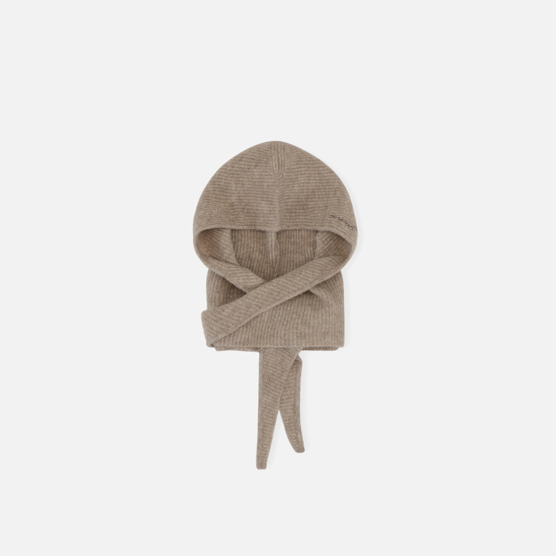 Ganni Soft Wool Balaclava - Almond Milk