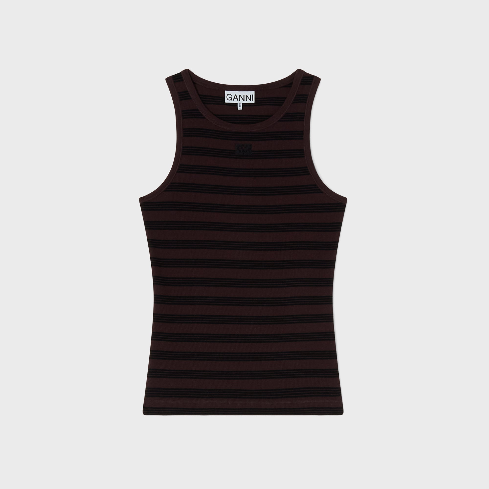 Ganni Soft Cotton Rib Tank Top - Chocolate Plum – Kith