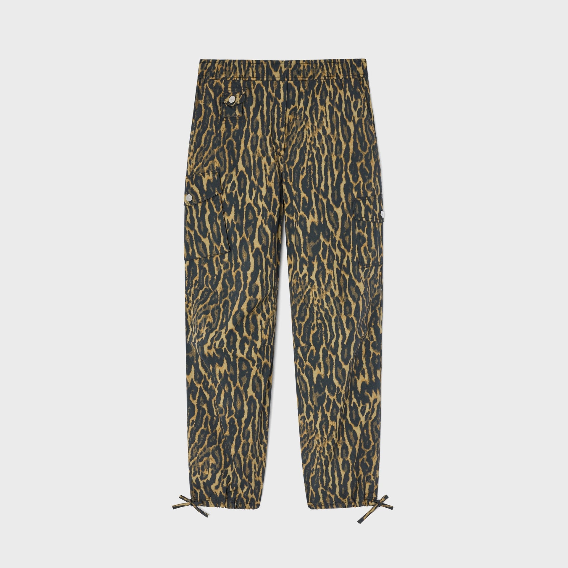 Ganni Printed Stretch Cotton Cargo Pant - Khaki