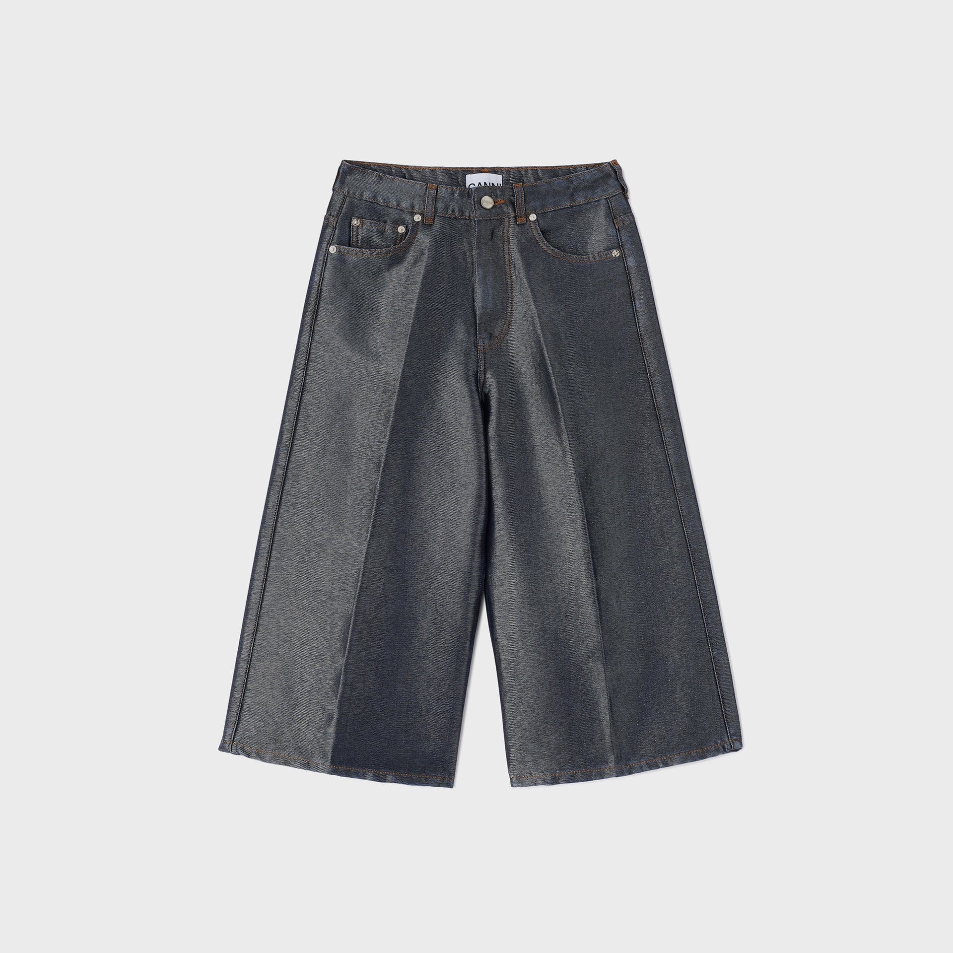 Ganni Shiny Weft Denim Short - Rinse