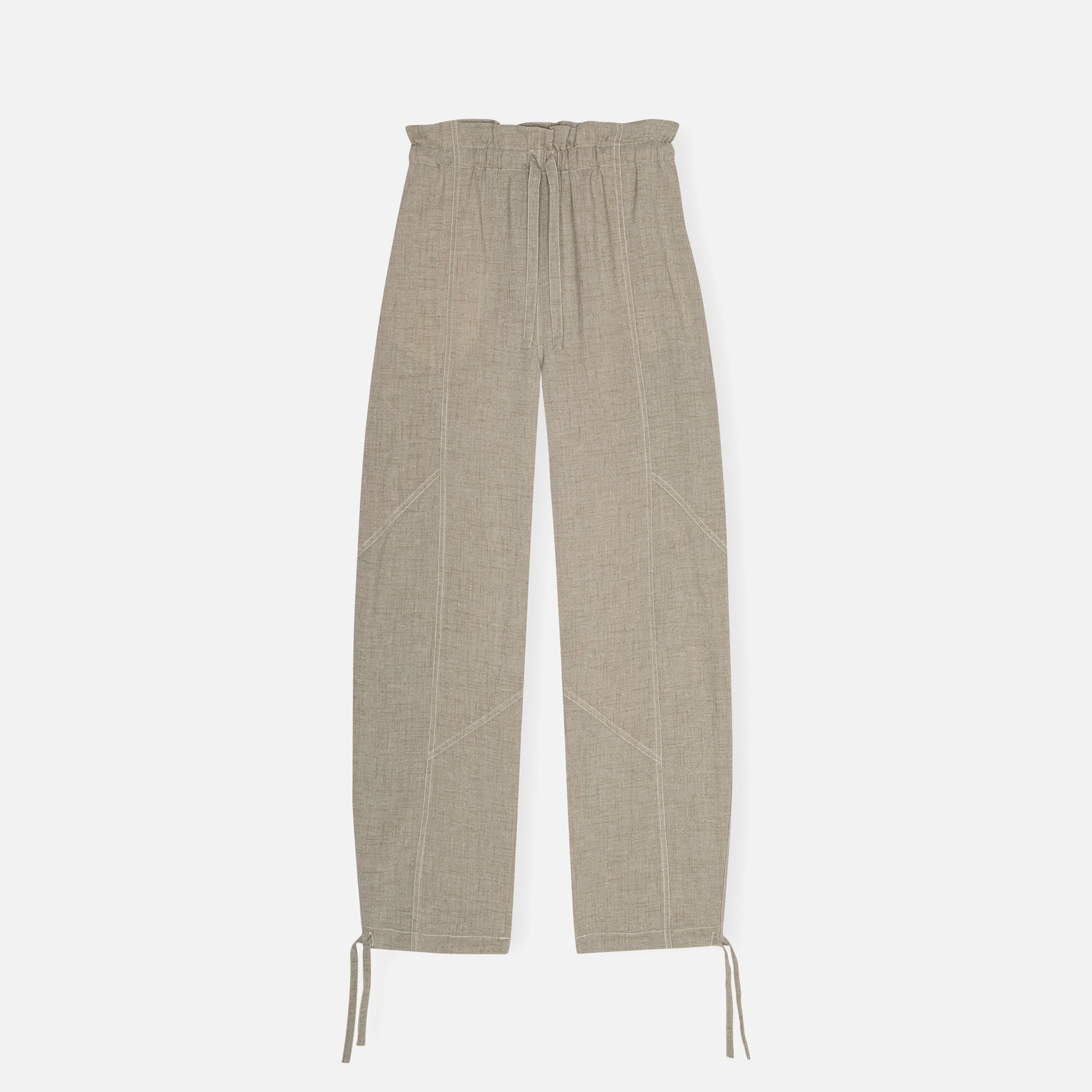 Ganni Light Melange Suiting Pant - Alfalfa