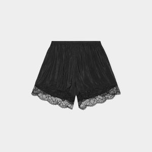 Ganni Viscose Habotai Elasticated Short - Black