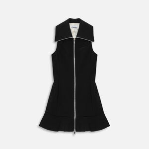 Ganni Bonded Crepe Mini Dress Dusk - Black