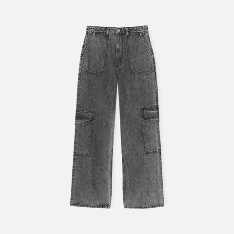 Ganni Snow Washed Denim Angi - Black Washed