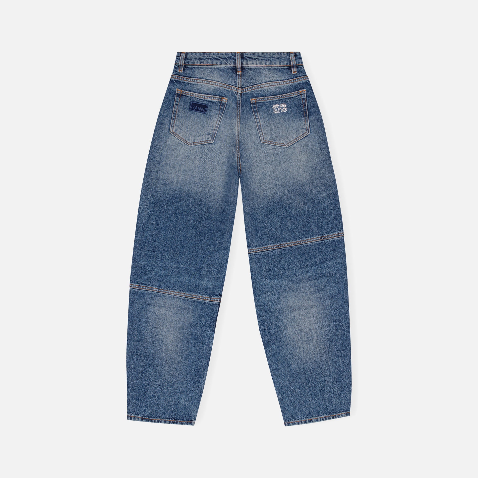 Ganni Sparkle Logo Denim Stary - Tint Wash