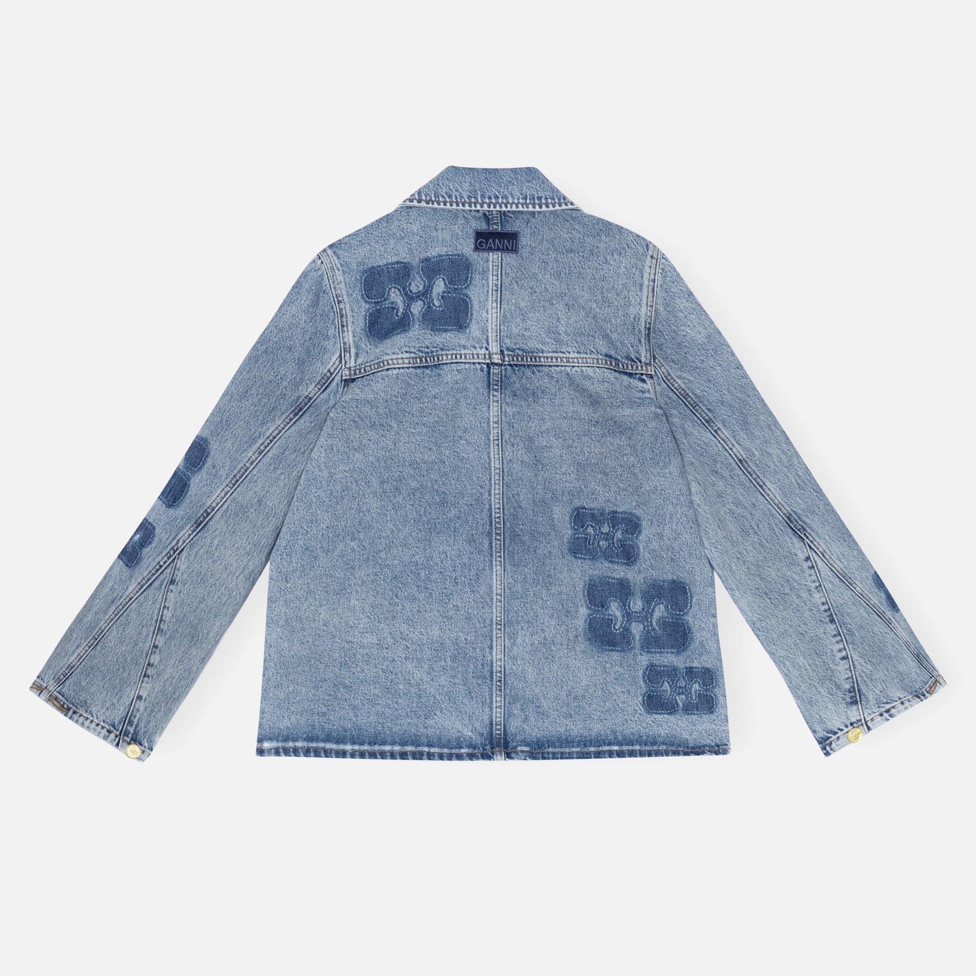 国内発送☆GANNI☆PATCH DENIM JACKET/BLUE GANNI Blue Patch Denim Jacket GANNI