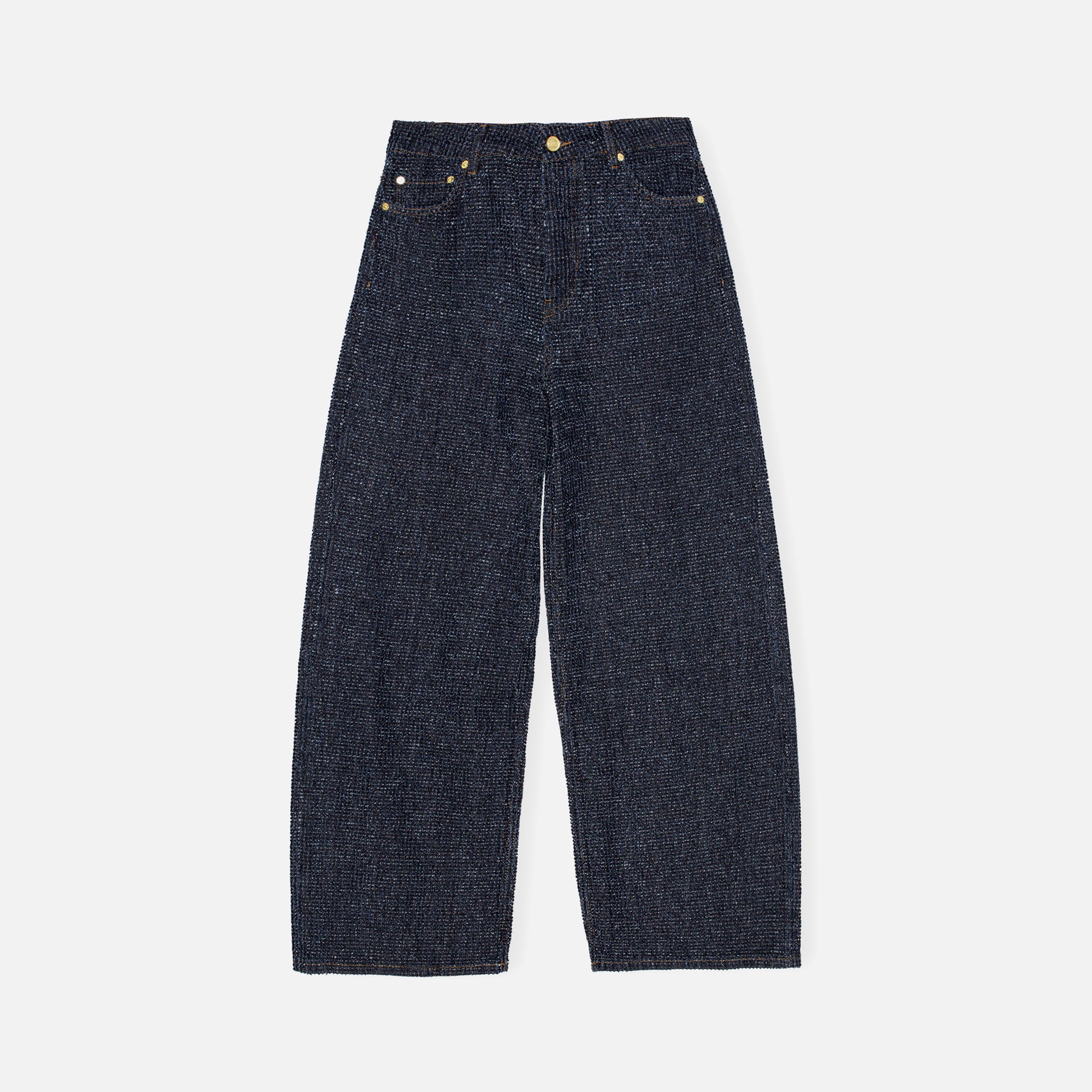 Ganni Fluffy Denim Wide Jean - Rinse