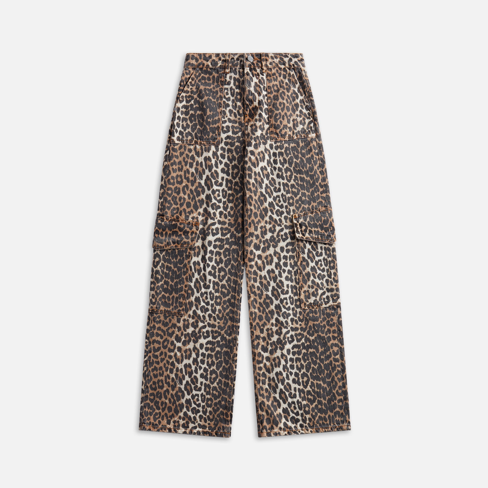 Ganni Angi Cargo Jeans - Leopard