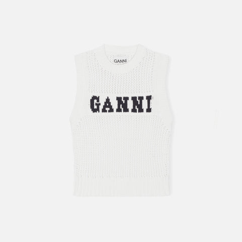 Ganni Cotton Rope Vest - Egret