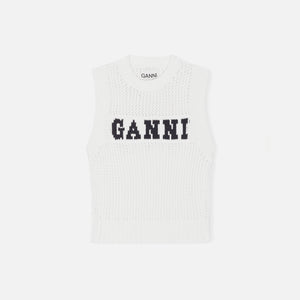 Ganni Cotton Rope Vest - Egret