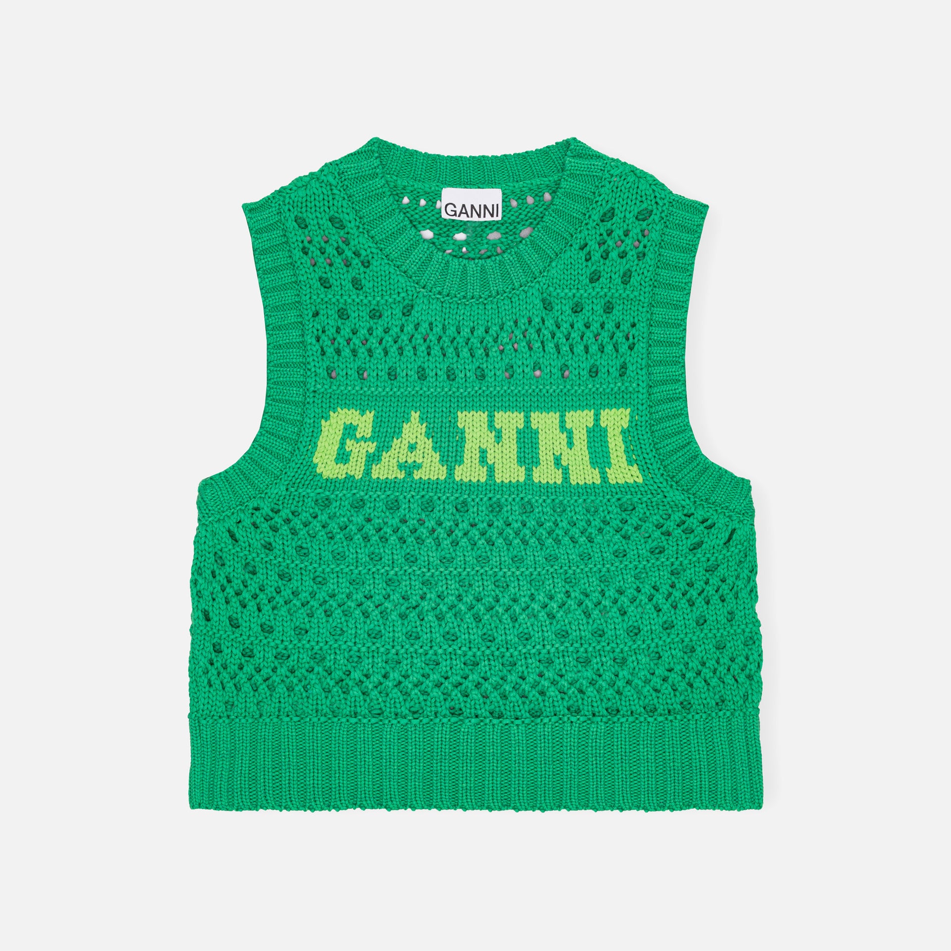 Ganni Cotton Rope Short Vest - Juniper