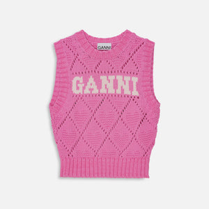 Ganni Cotton Rope Short Vest - Rose Violet