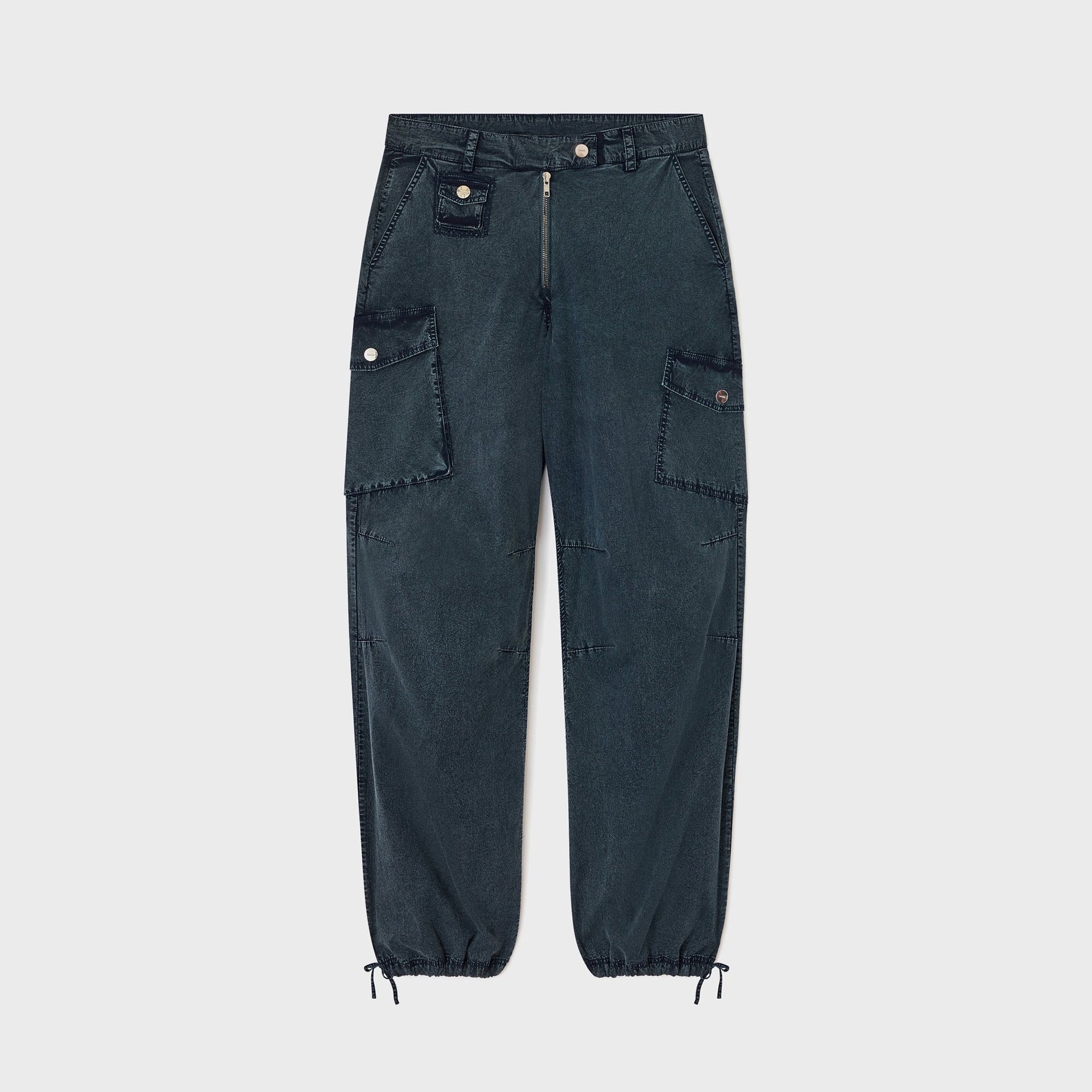 Ganni Washed Stretch Cotton Pant - Sky Captain
