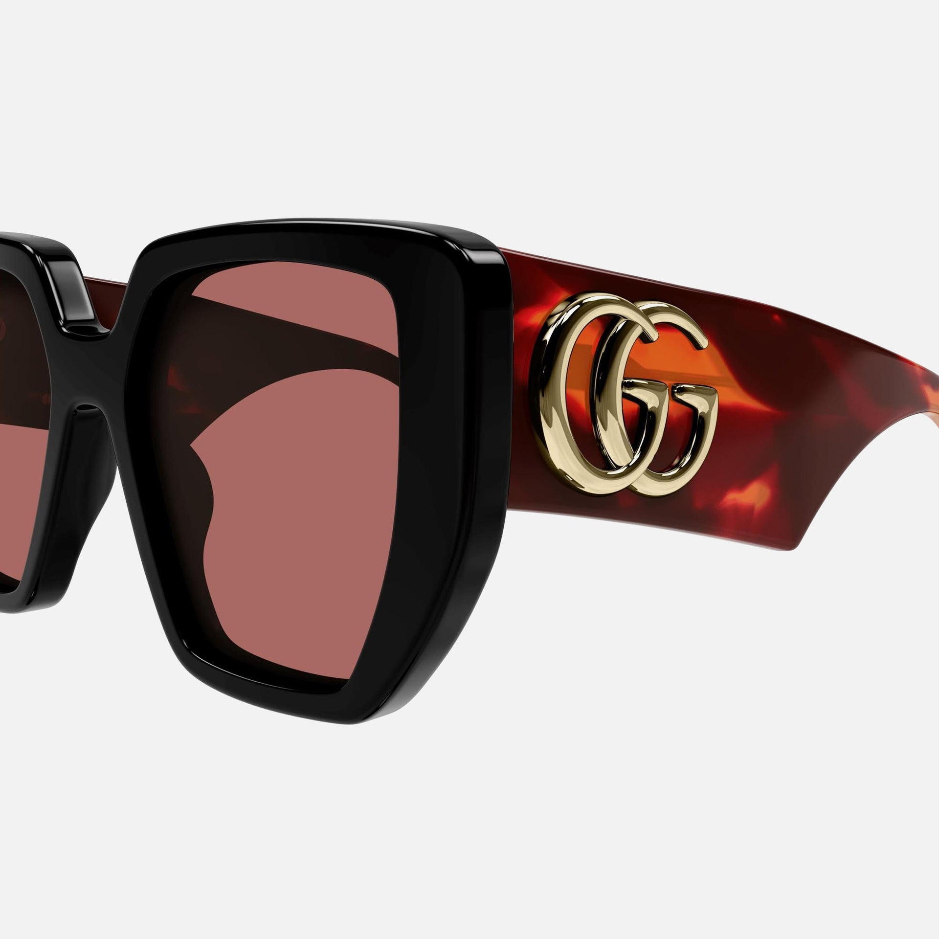 Gucci Acetate Oversized Frames - Orange Havana