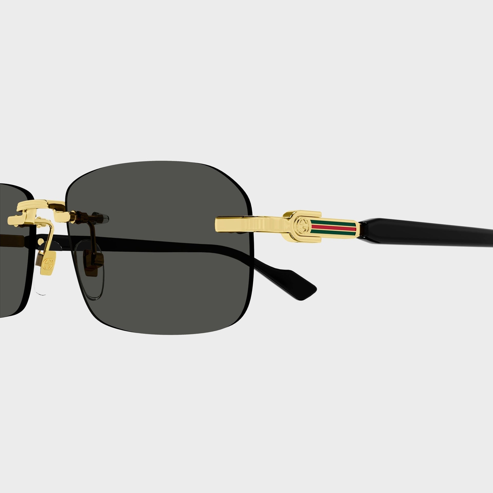 Gucci GG Rectangle Sunglasses - Gold / Black