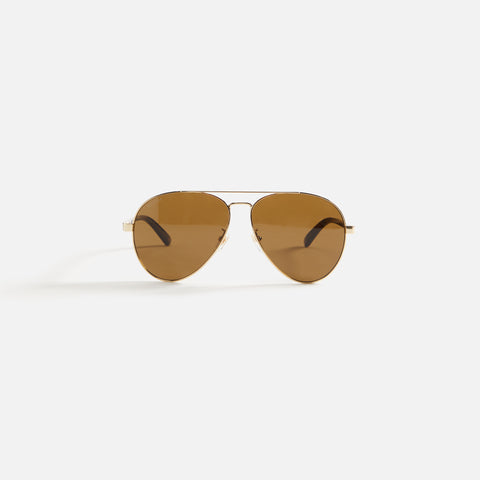 Gucci 002 Sunglasses - Gold / Havana / Brown