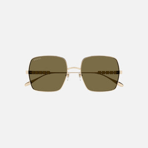 Gucci Metal Square Frames - Brown Gold