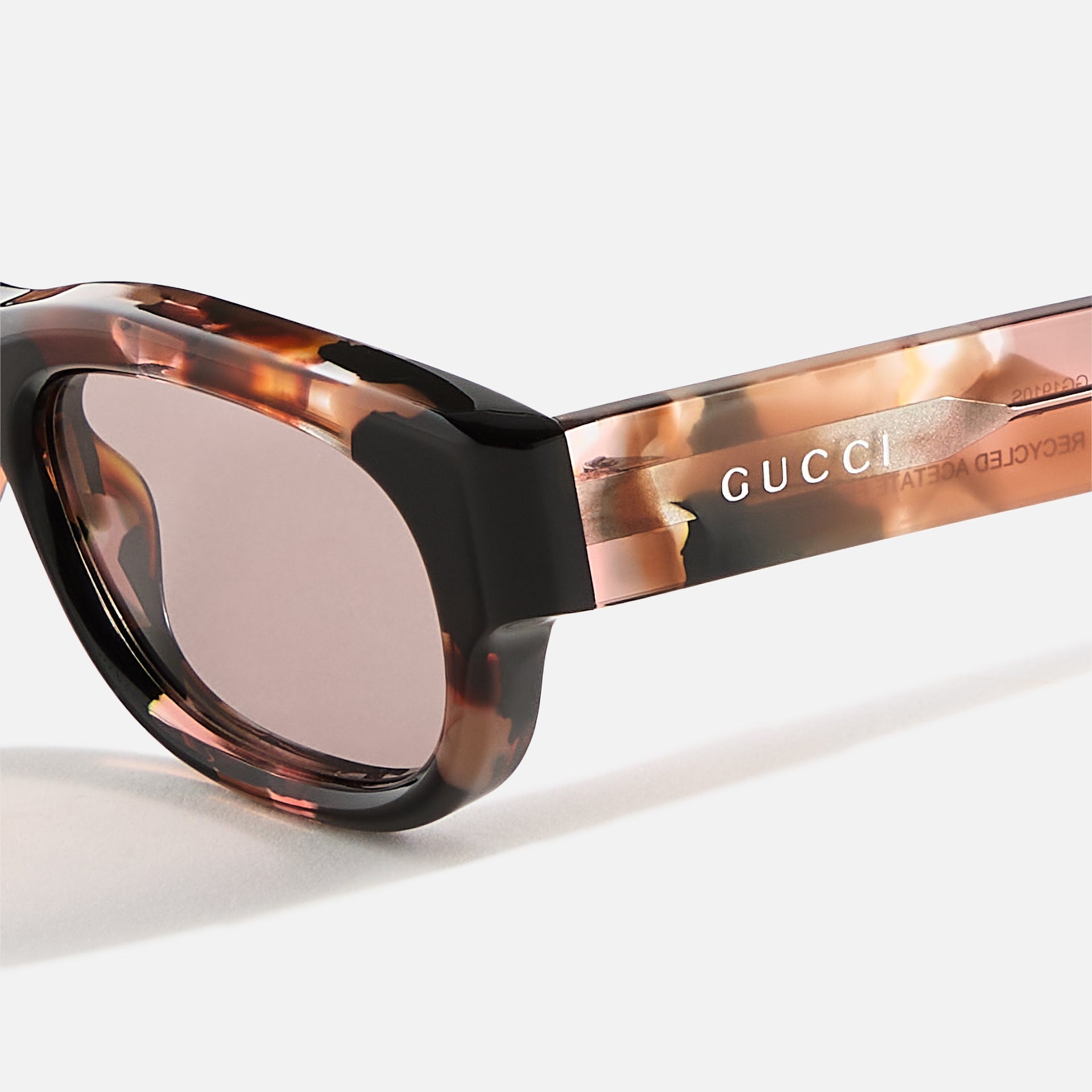 Gucci Transparent Rectangular Frames - Brown