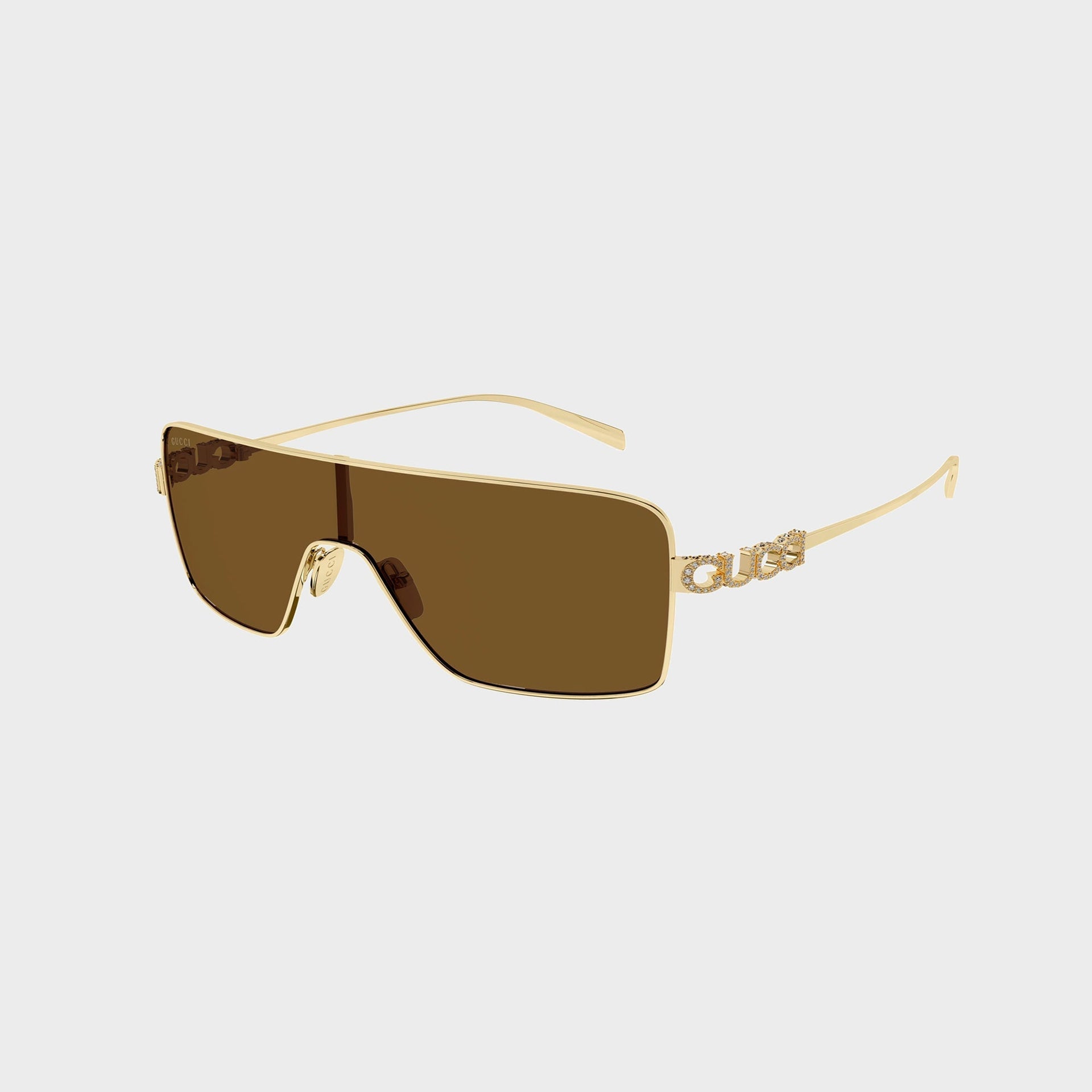 Gucci XL Metal Sunglasses - Gold / Brown